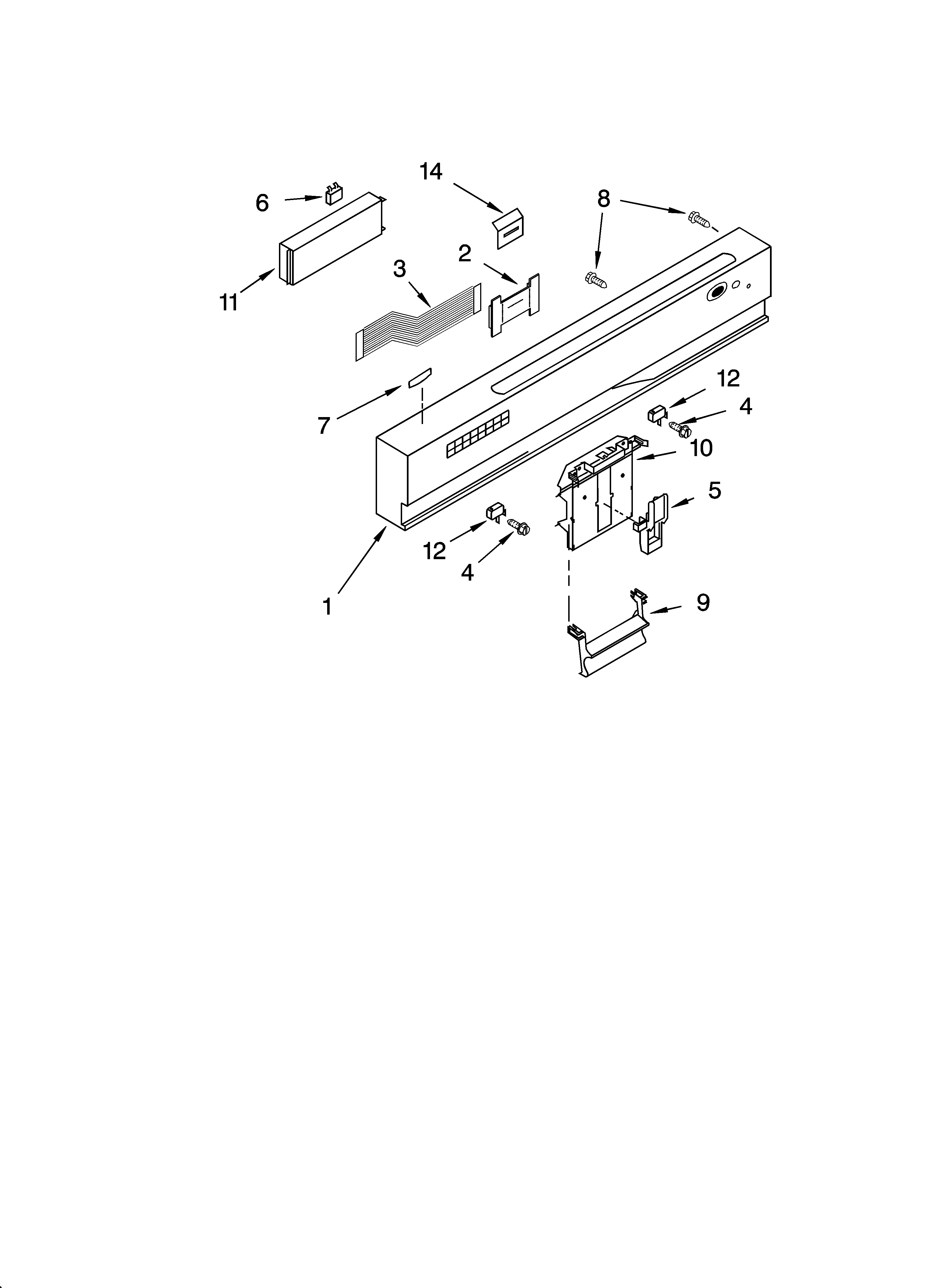 Kenmore Elite 66517282402 control panel parts diagram