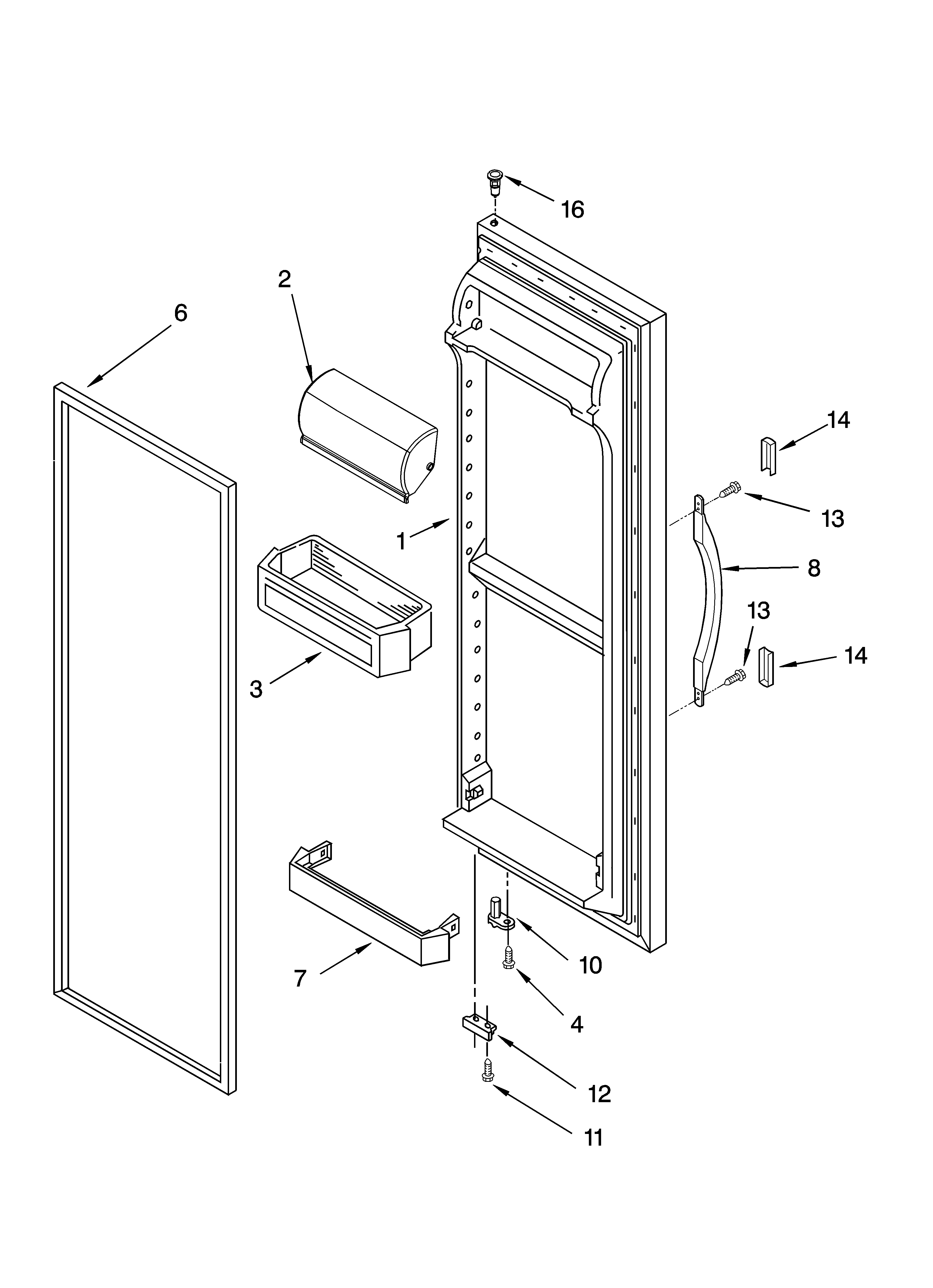 Kenmore 10655549401 refrigerator door parts diagram