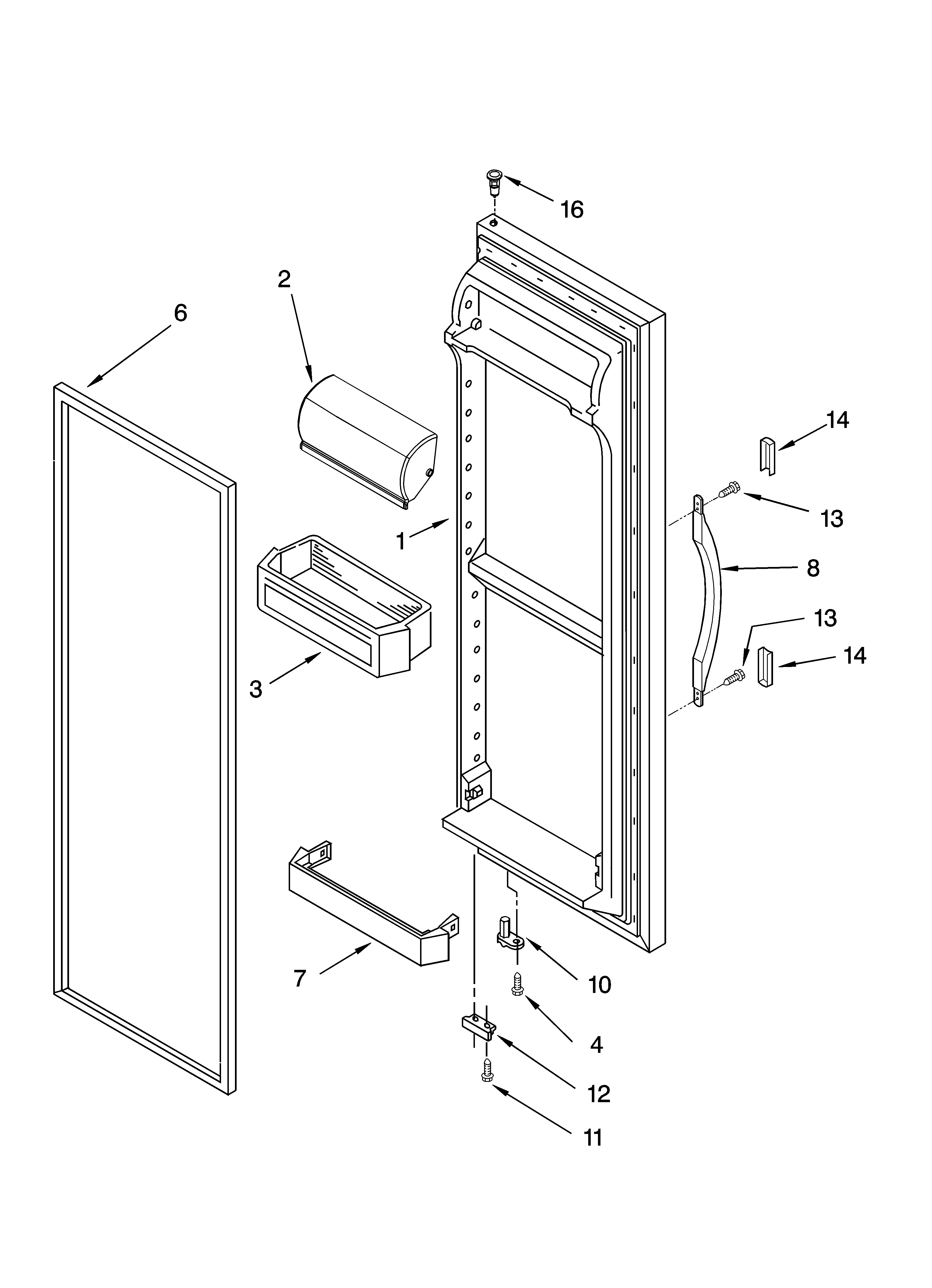 Kenmore 10655562501 refrigerator door parts diagram