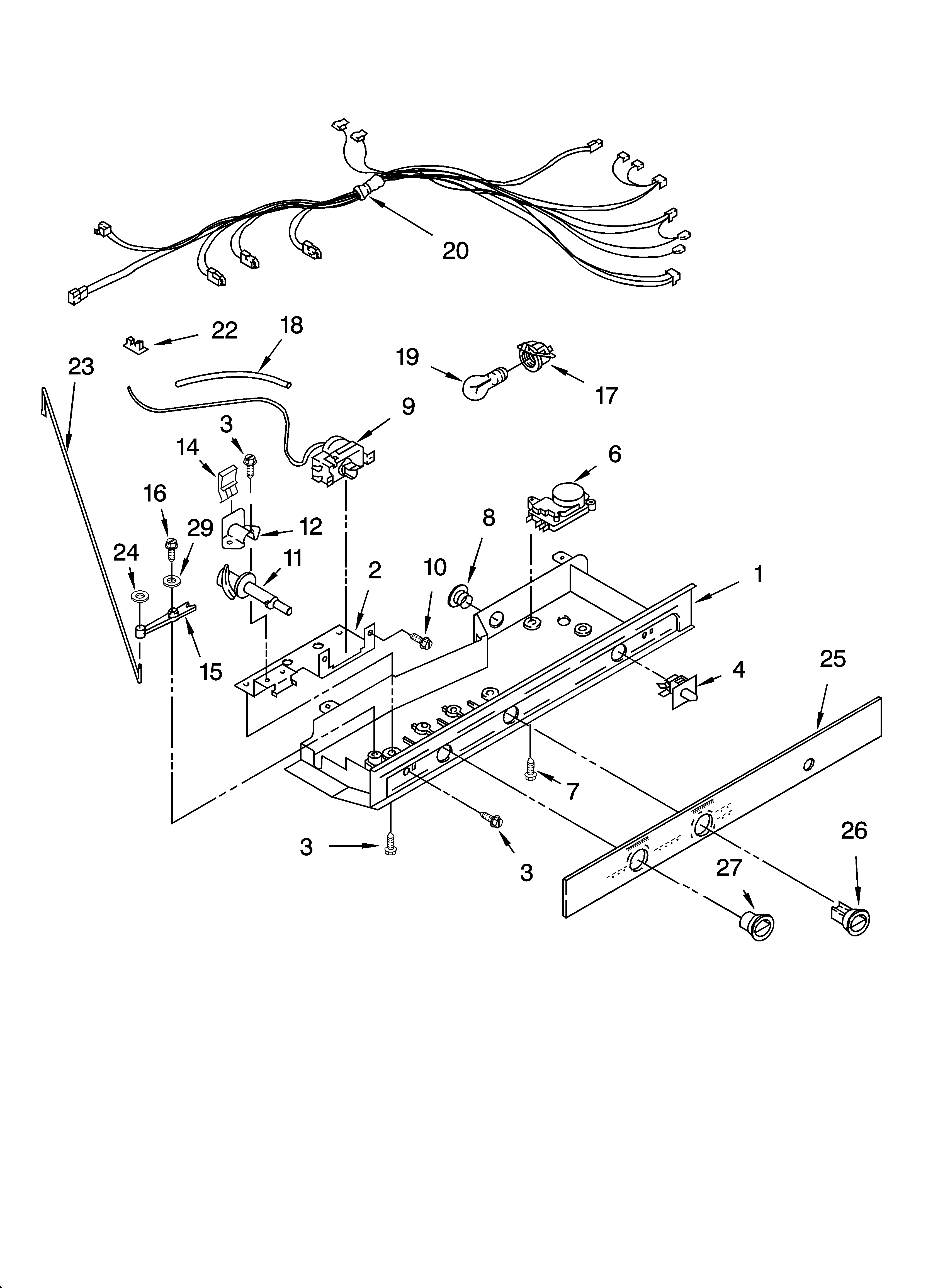 Kenmore 10655562501 control parts diagram