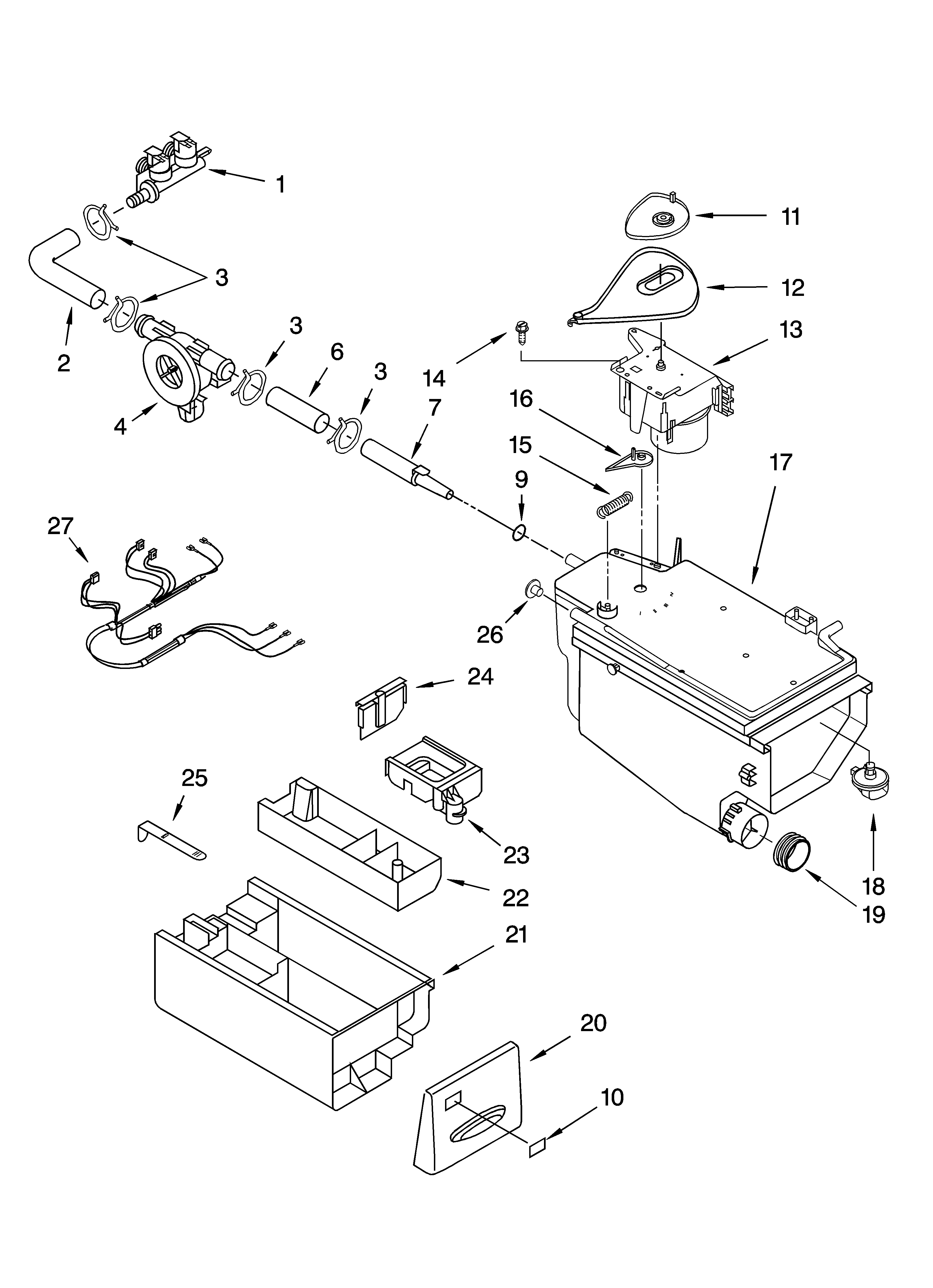 Kenmore Elite 11045081401 dispenser parts diagram