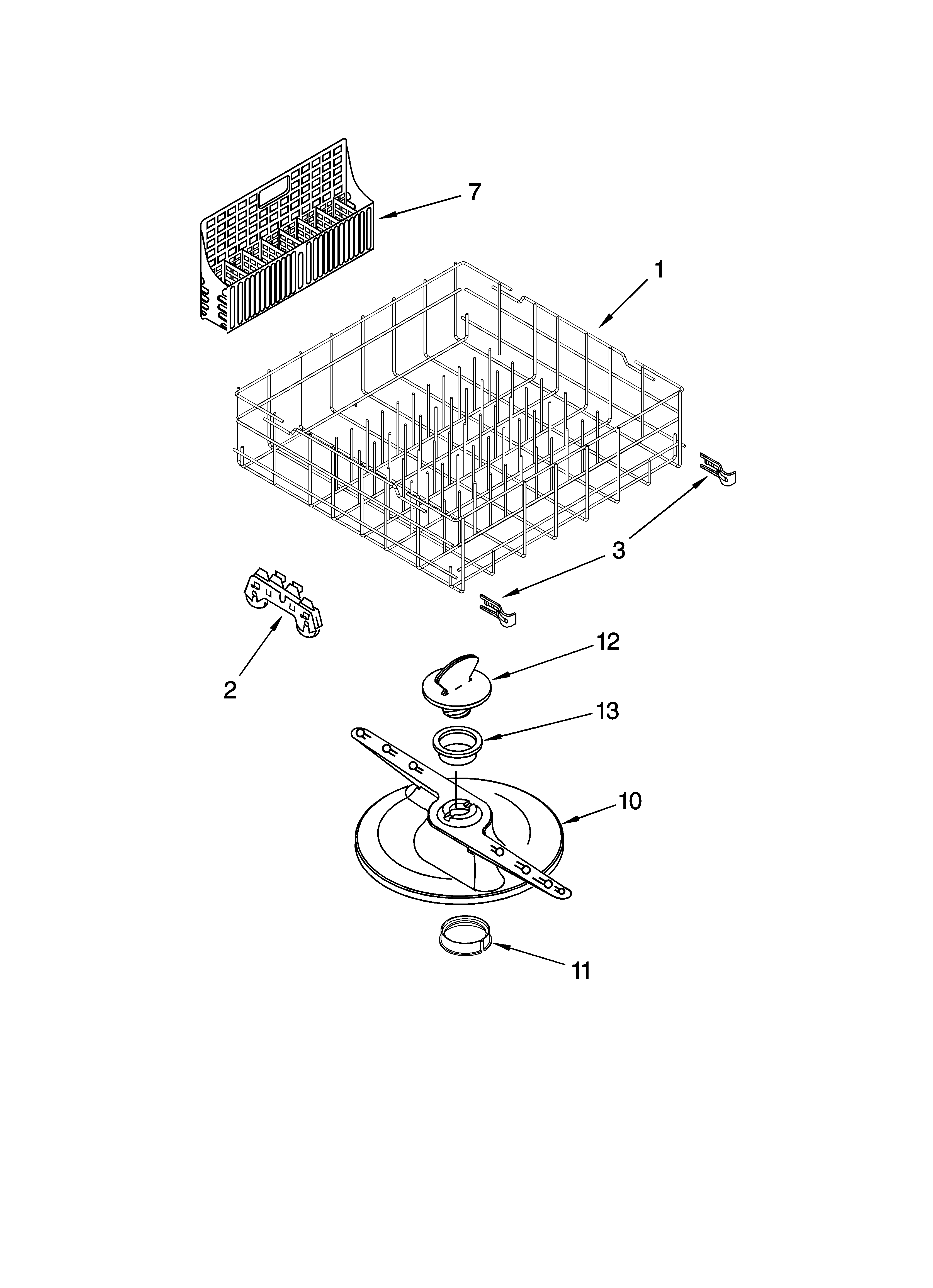 Kenmore 66517002401 lower dishrack parts, optional parts (not included) diagram