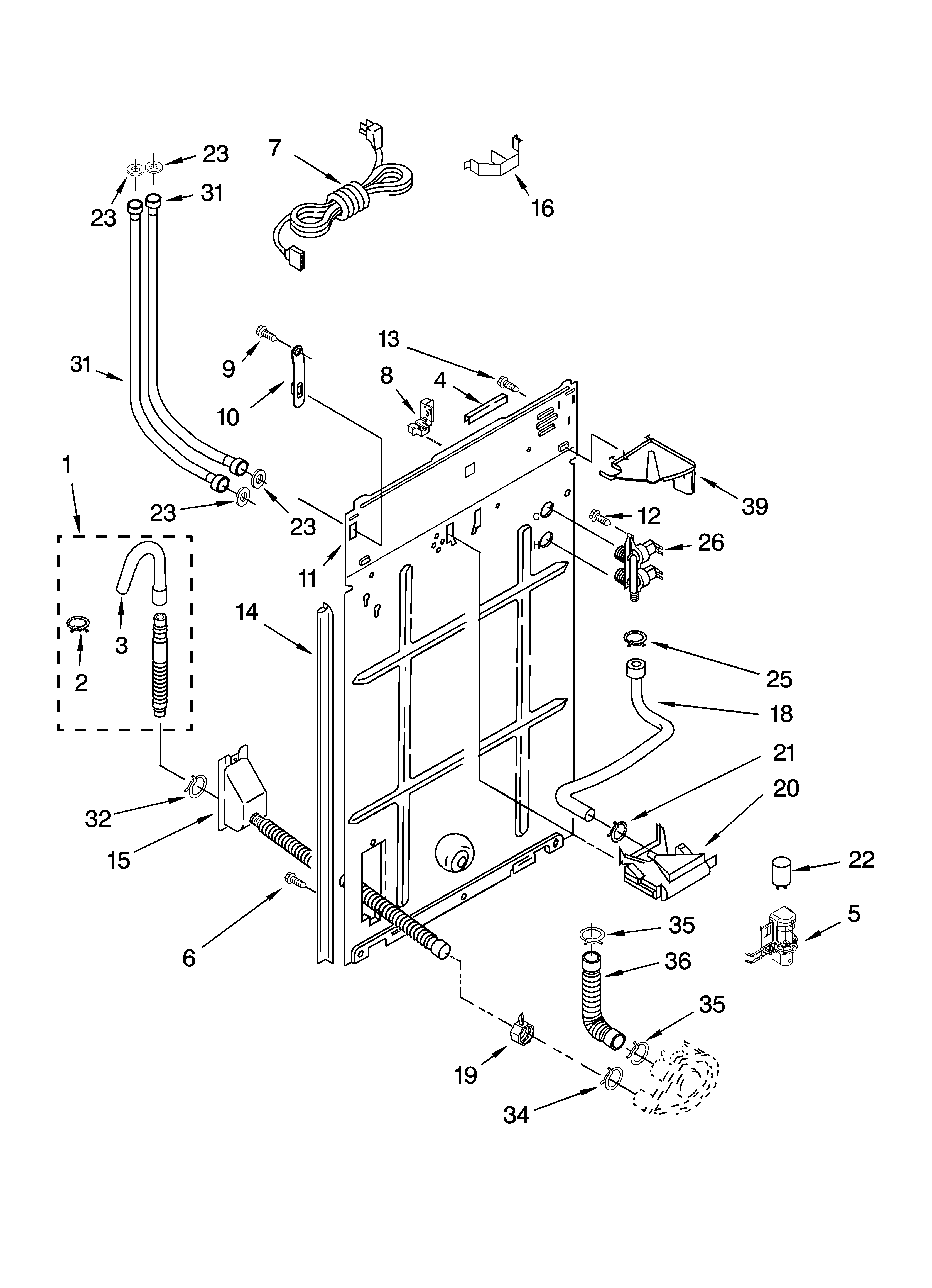 Kenmore 11026732502 rear panel parts diagram