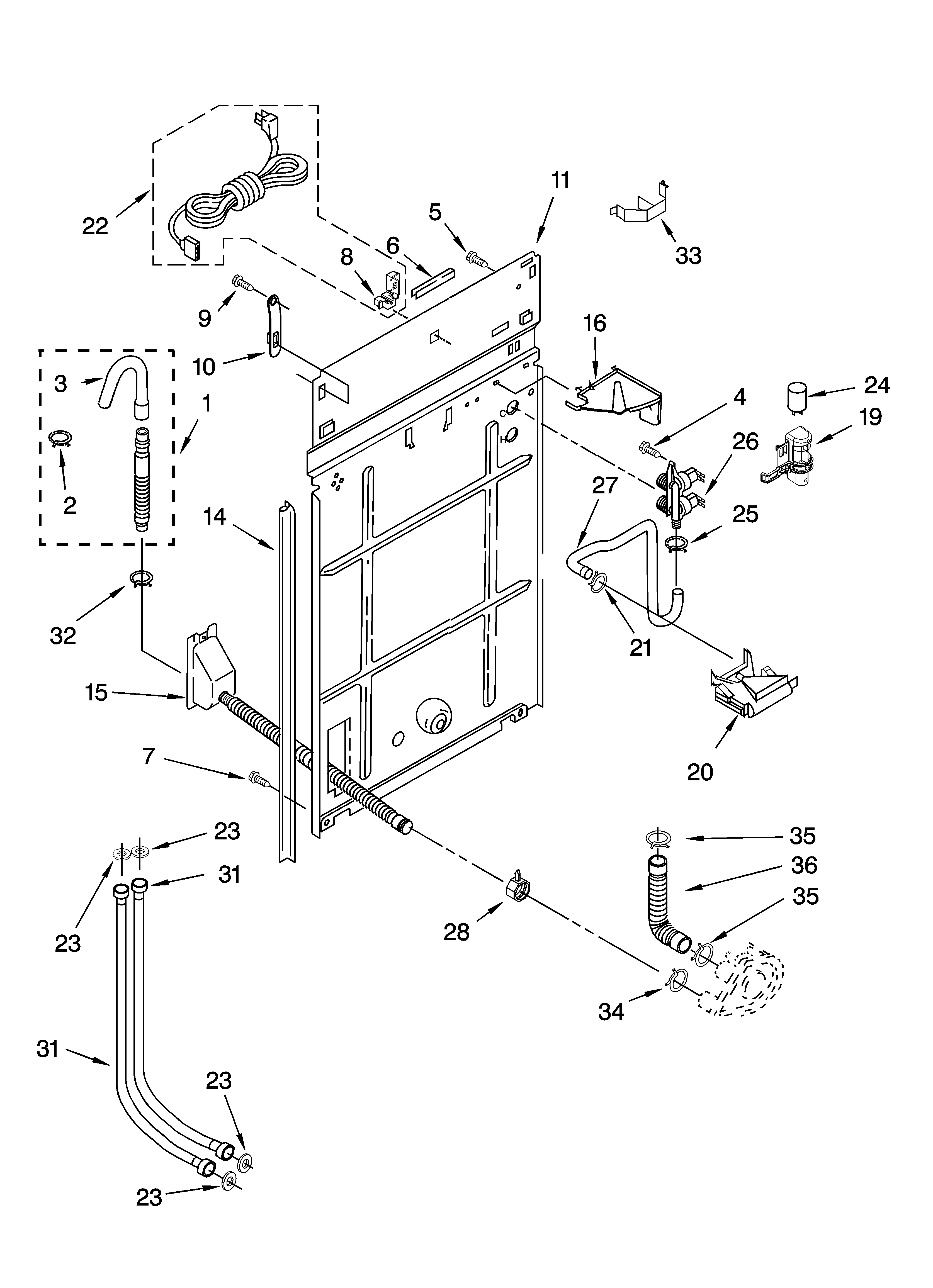 Kenmore Elite 11026962502 rear panel parts diagram