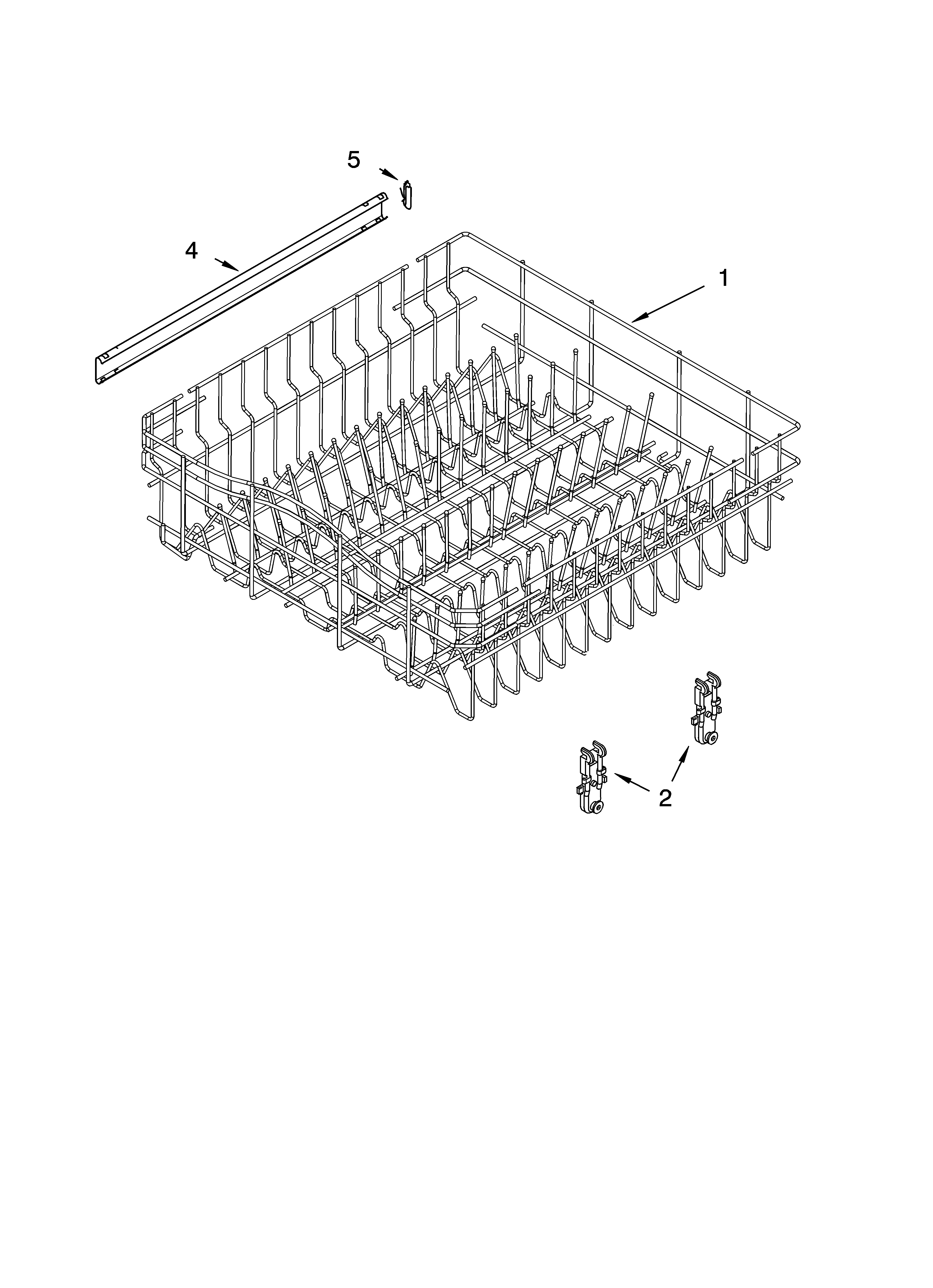 Kenmore 665743822 upper rack and track parts diagram