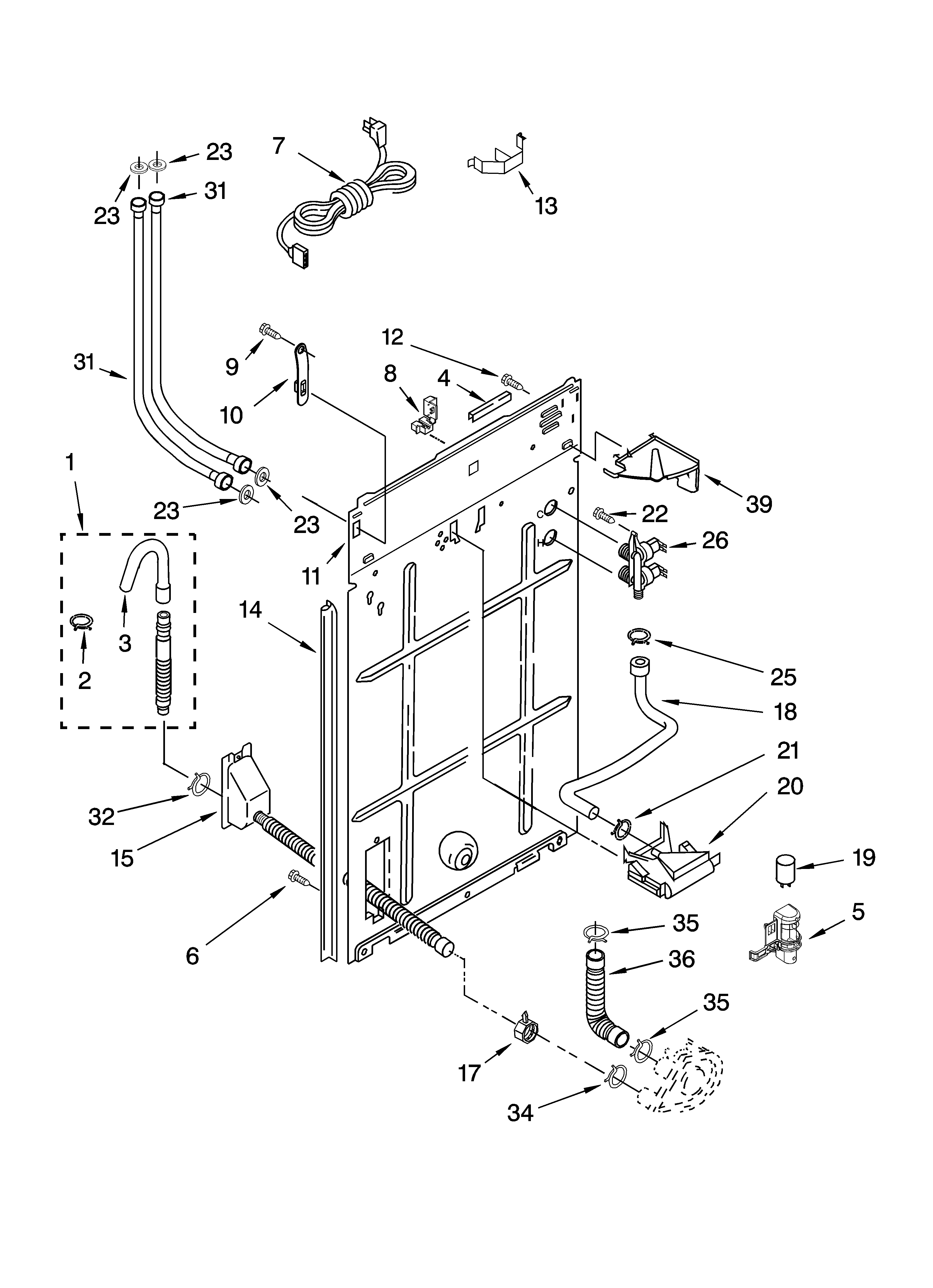 Kenmore 11026342502 rear panel parts diagram