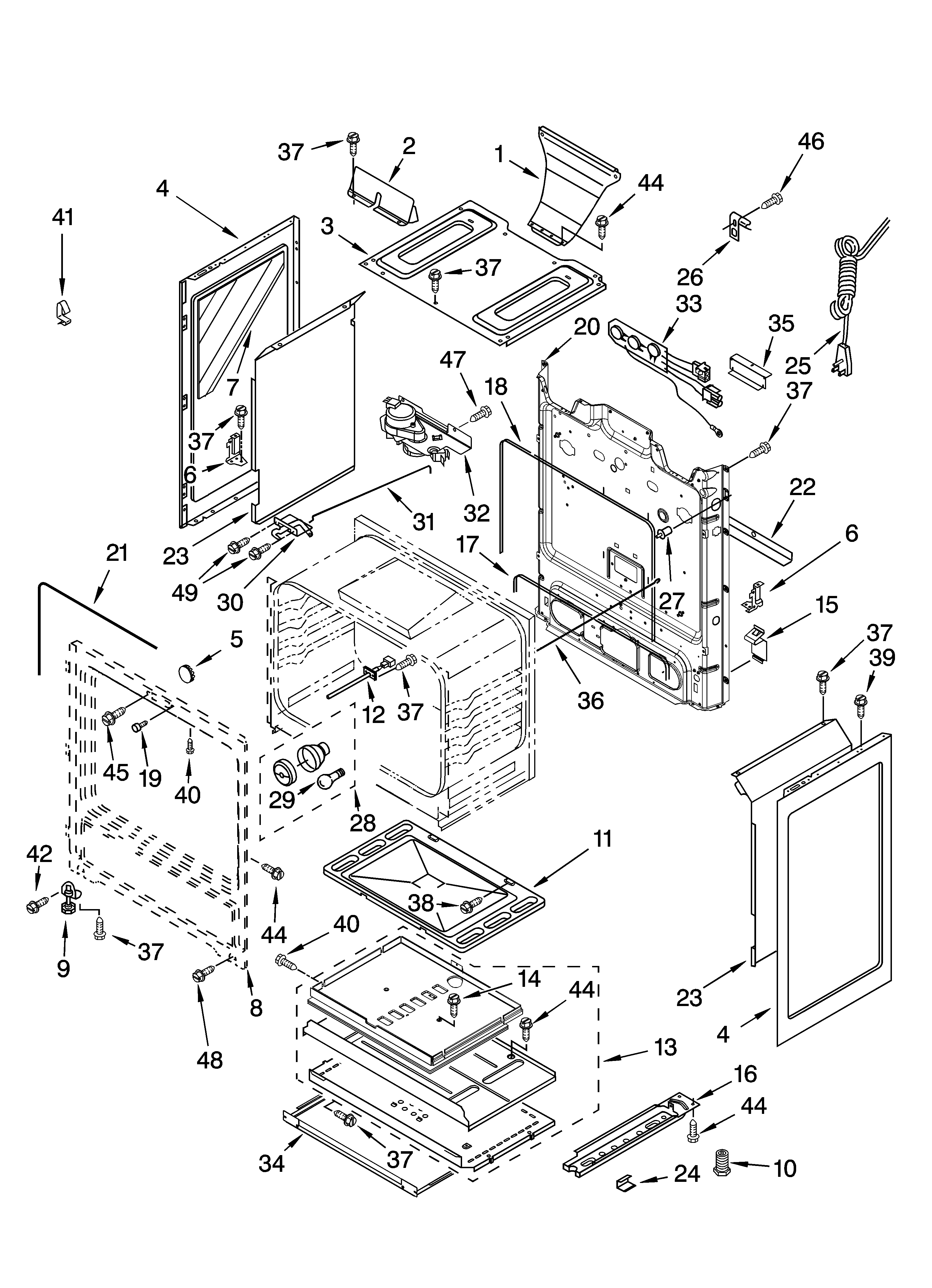 Kenmore 66575274501 chassis parts diagram