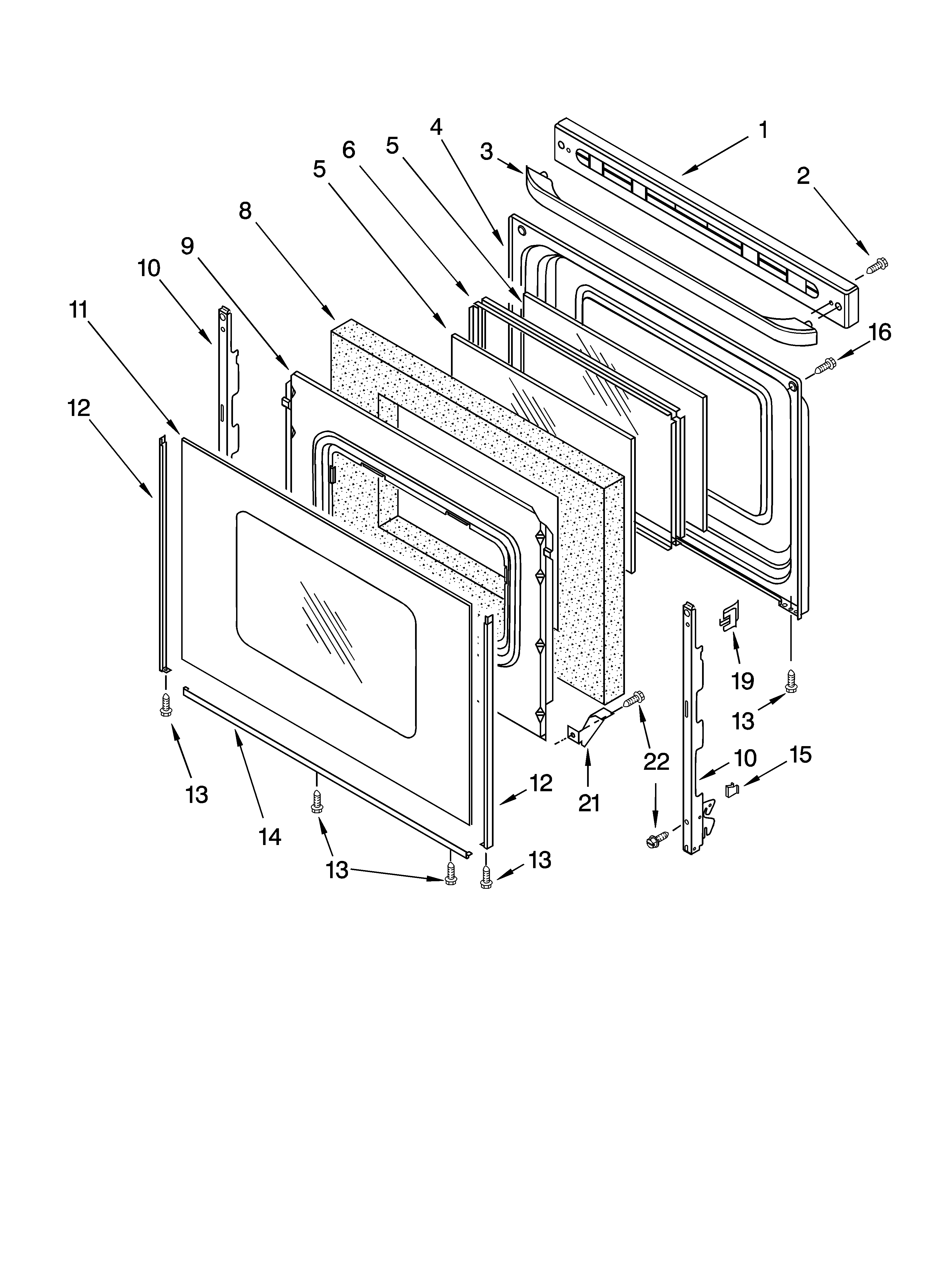 Kenmore 66575274501 door parts, optional parts diagram