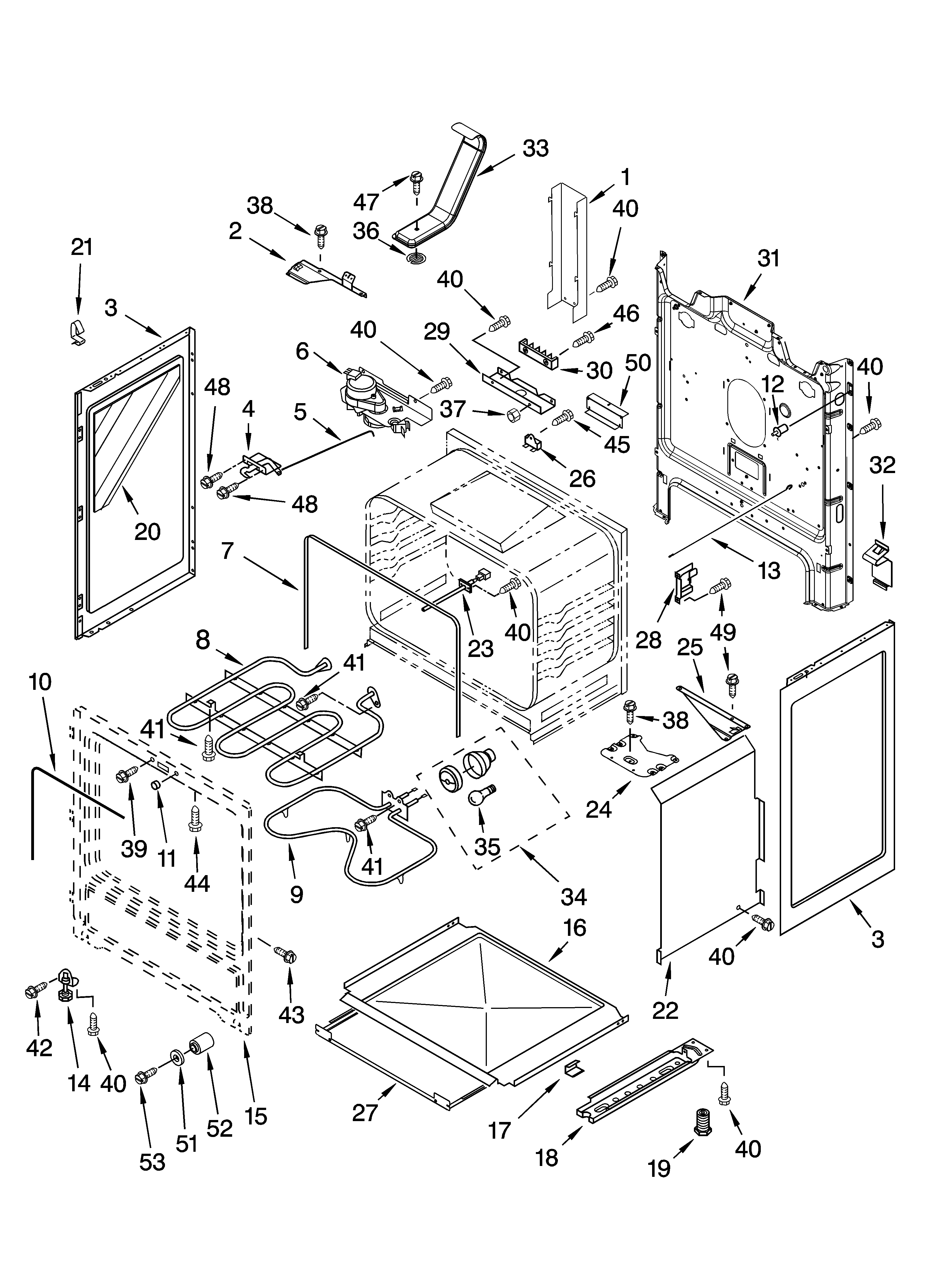 Kenmore 66595274501 chassis parts diagram