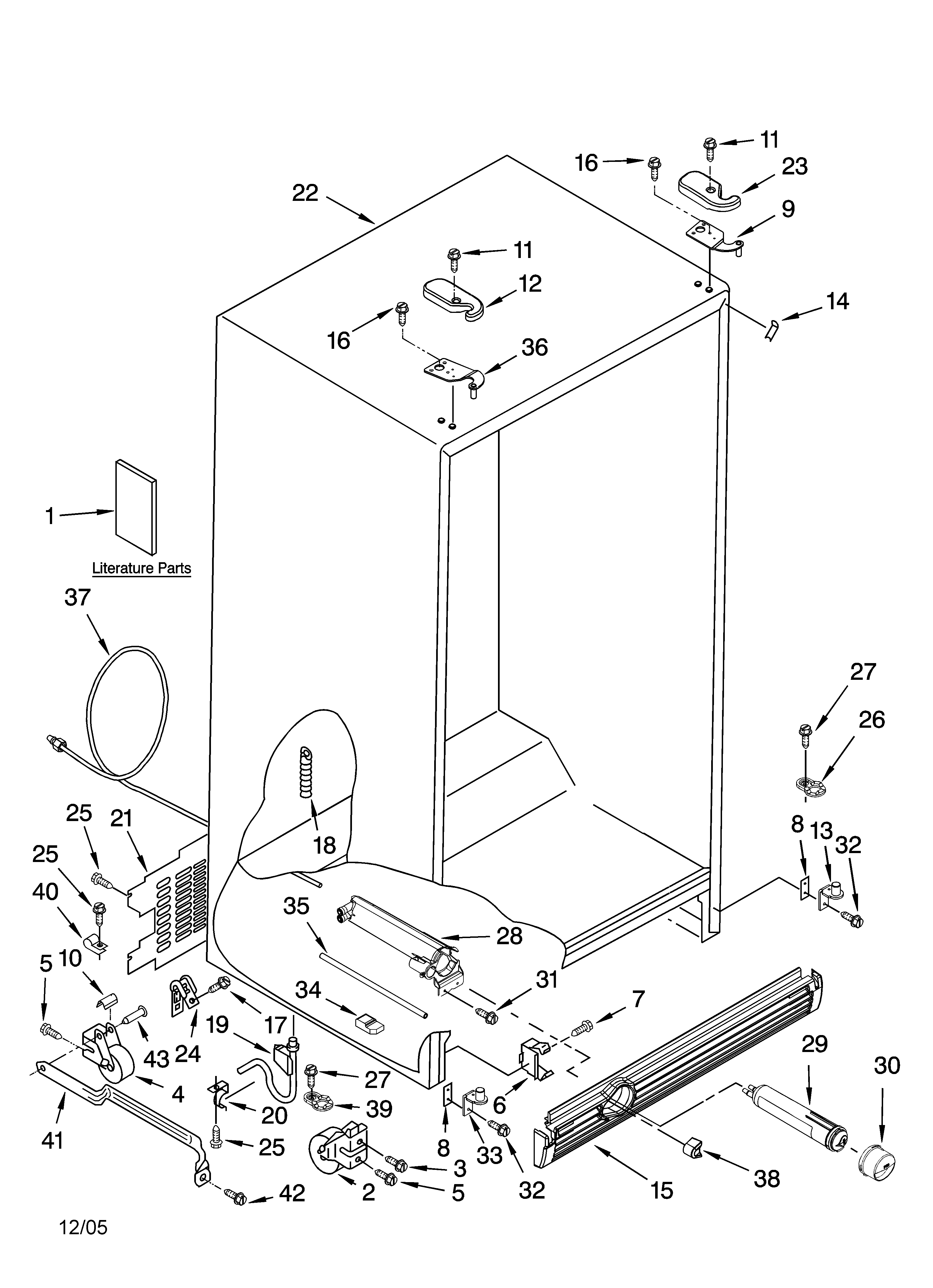 Kenmore Elite 10656714500 cabinet parts diagram