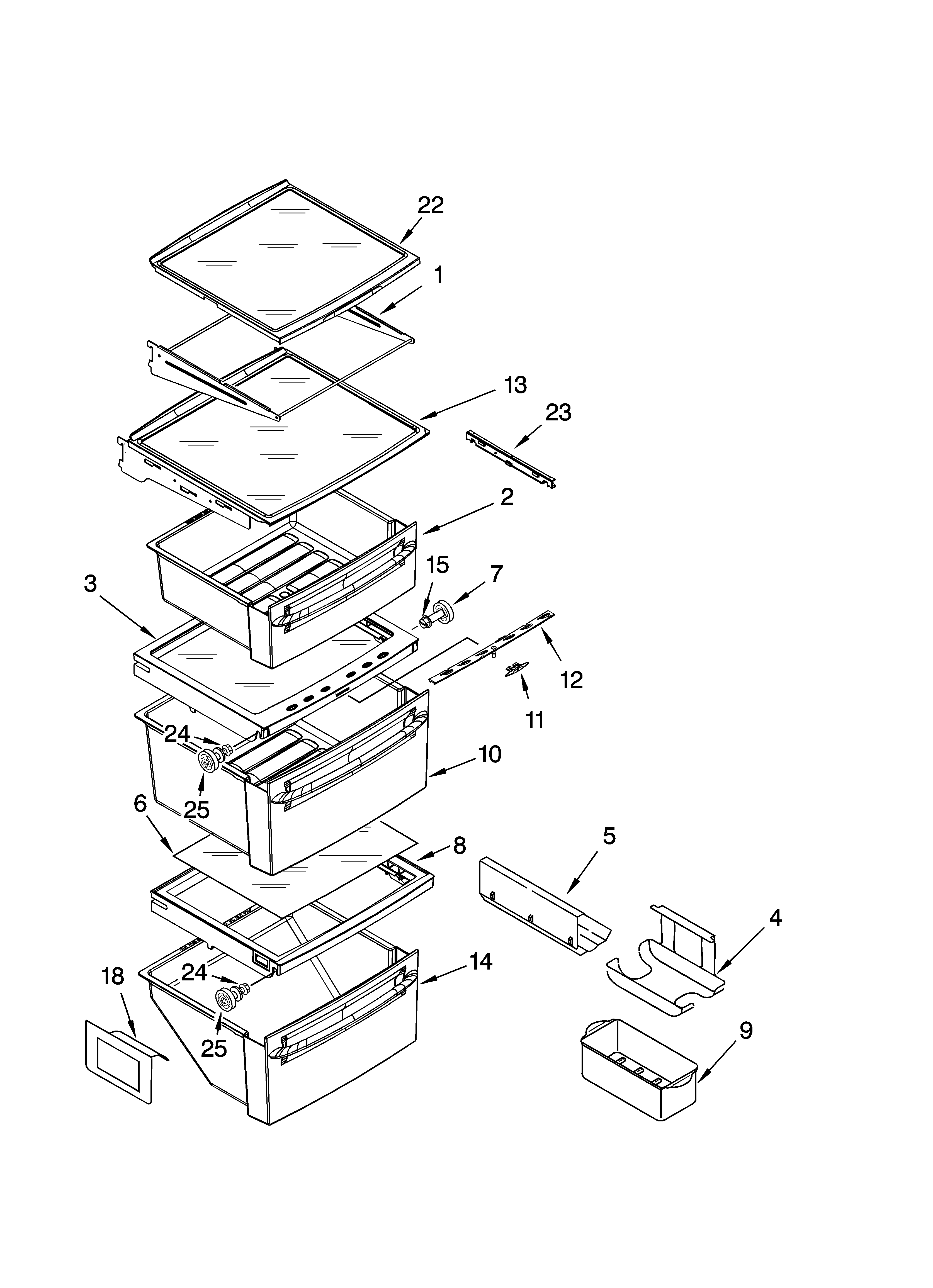 Kenmore Elite 10656714500 refrigerator shelf parts diagram