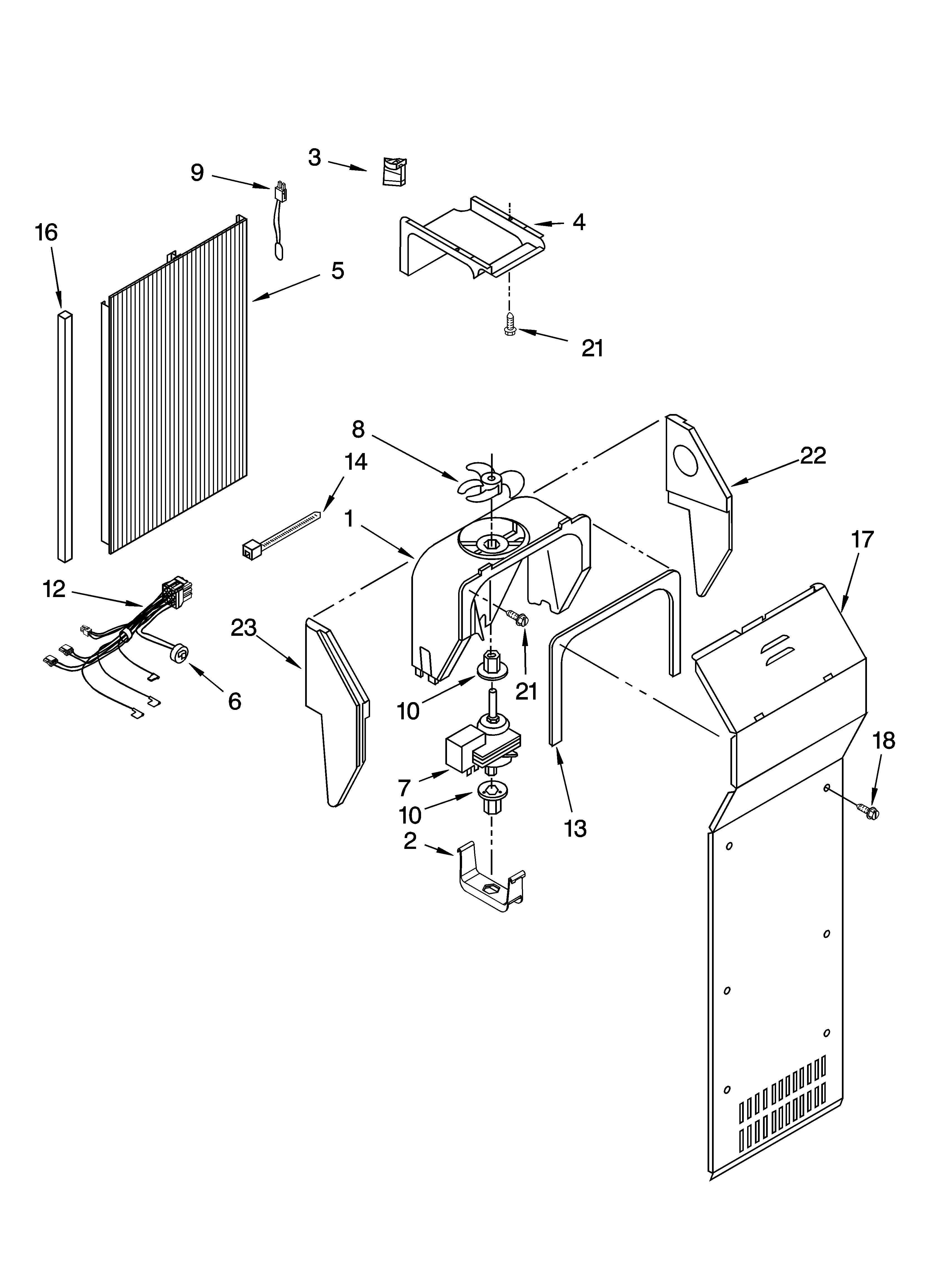 Kenmore Elite 10656714500 air flow parts diagram