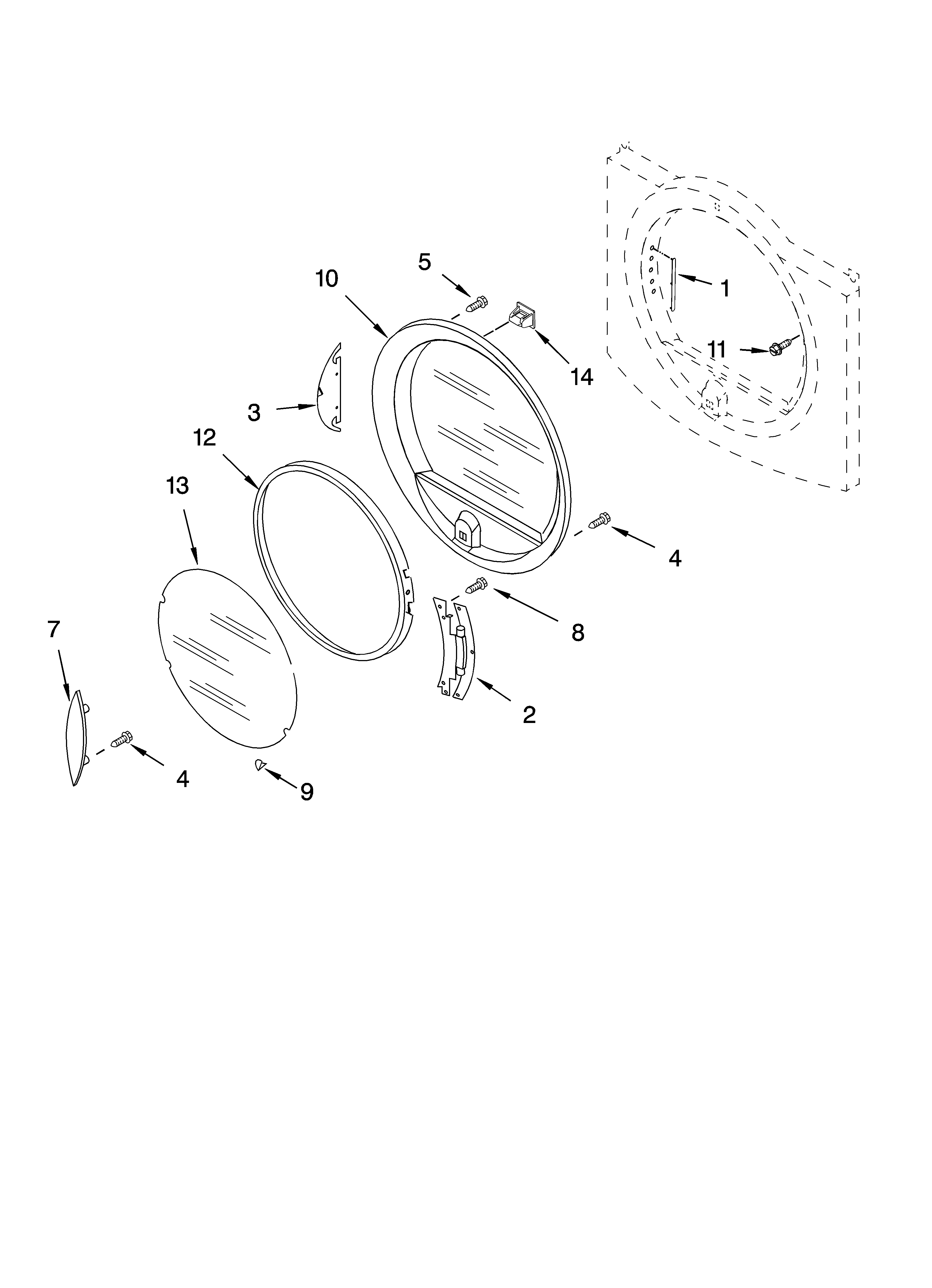 Kenmore Elite 11085088400 door parts, optional parts (not included) diagram