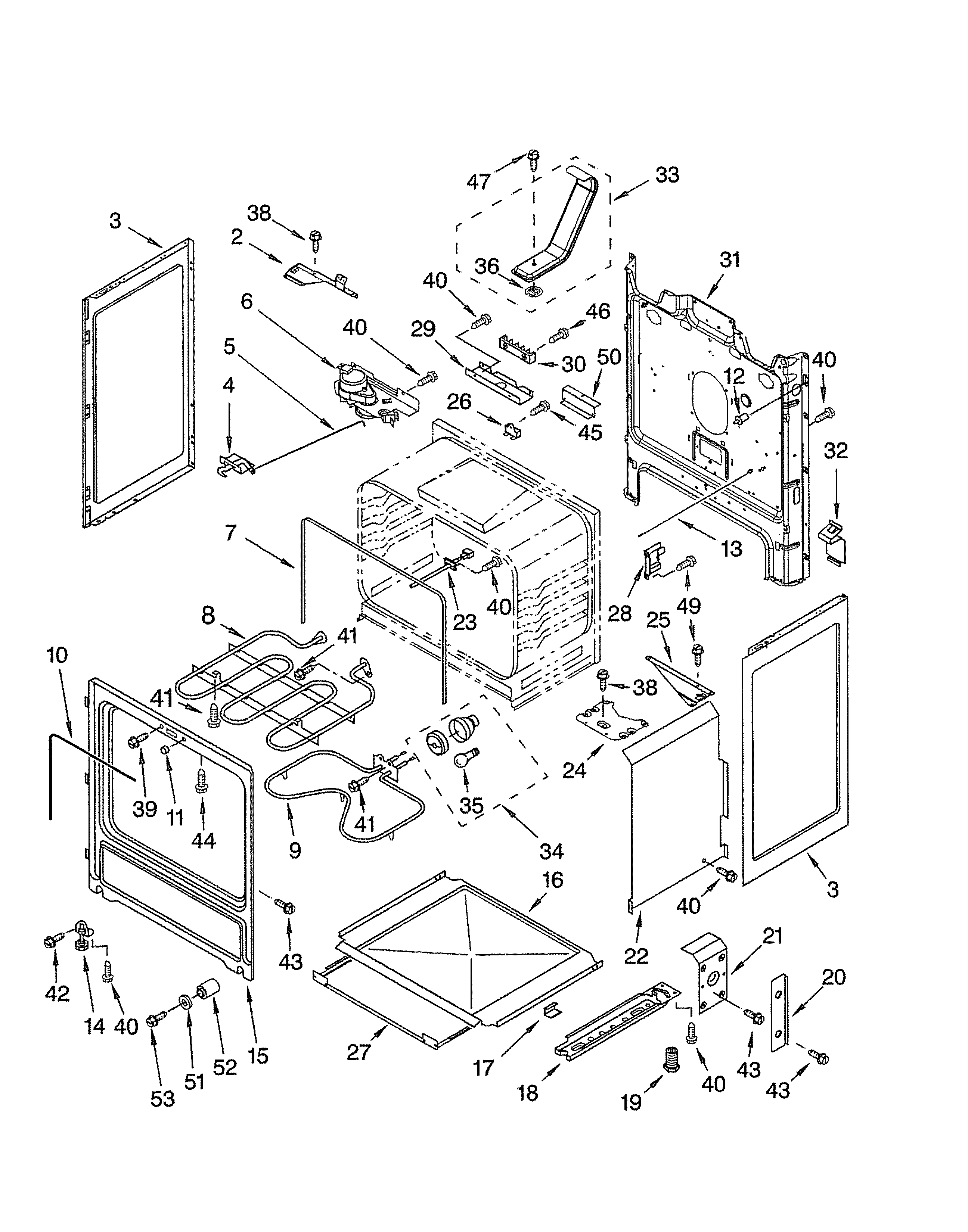 Kenmore 66595273500 chassis parts diagram