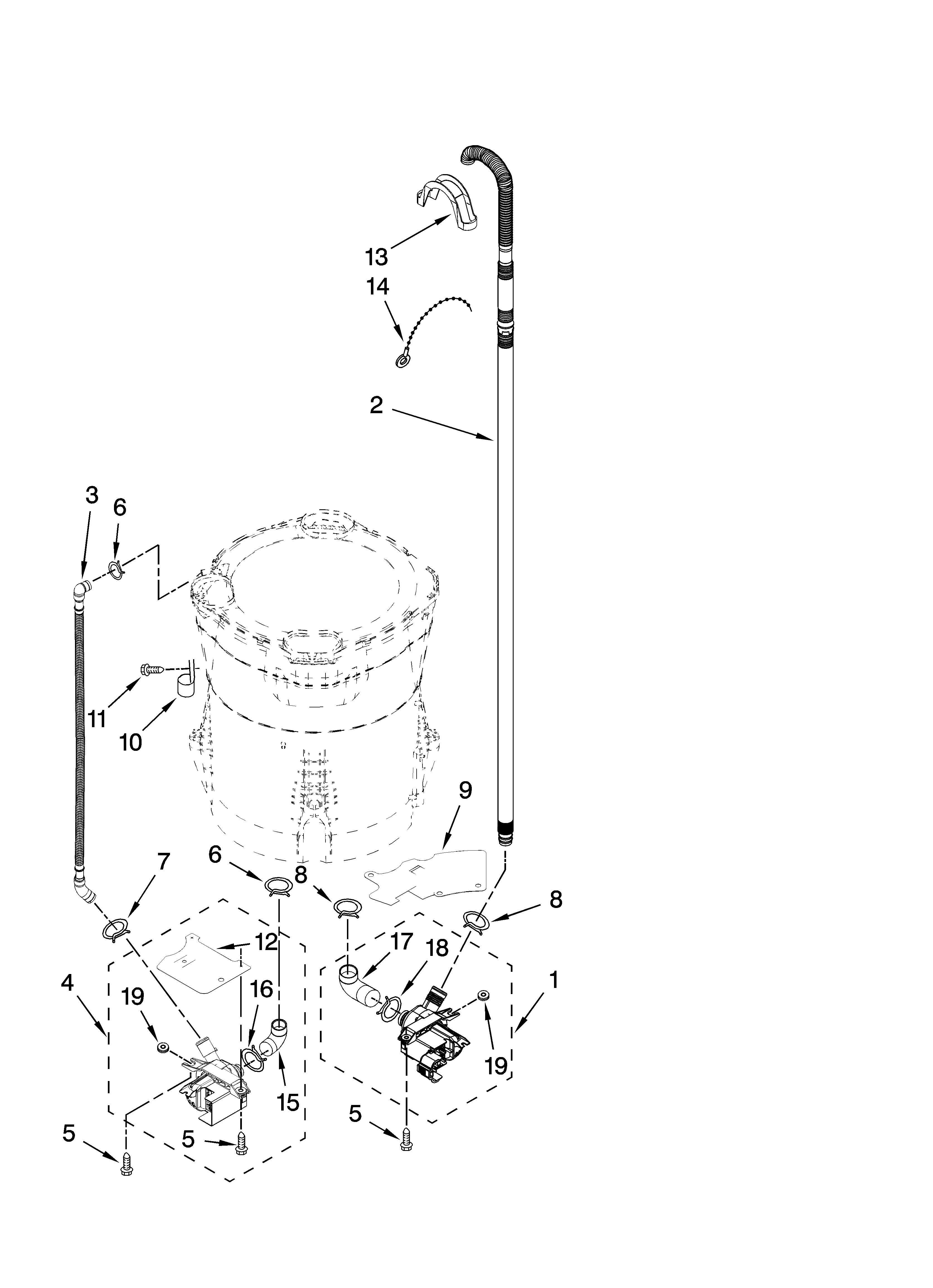 Kenmore Elite 11027087601 pump parts, optional parts (not included) diagram
