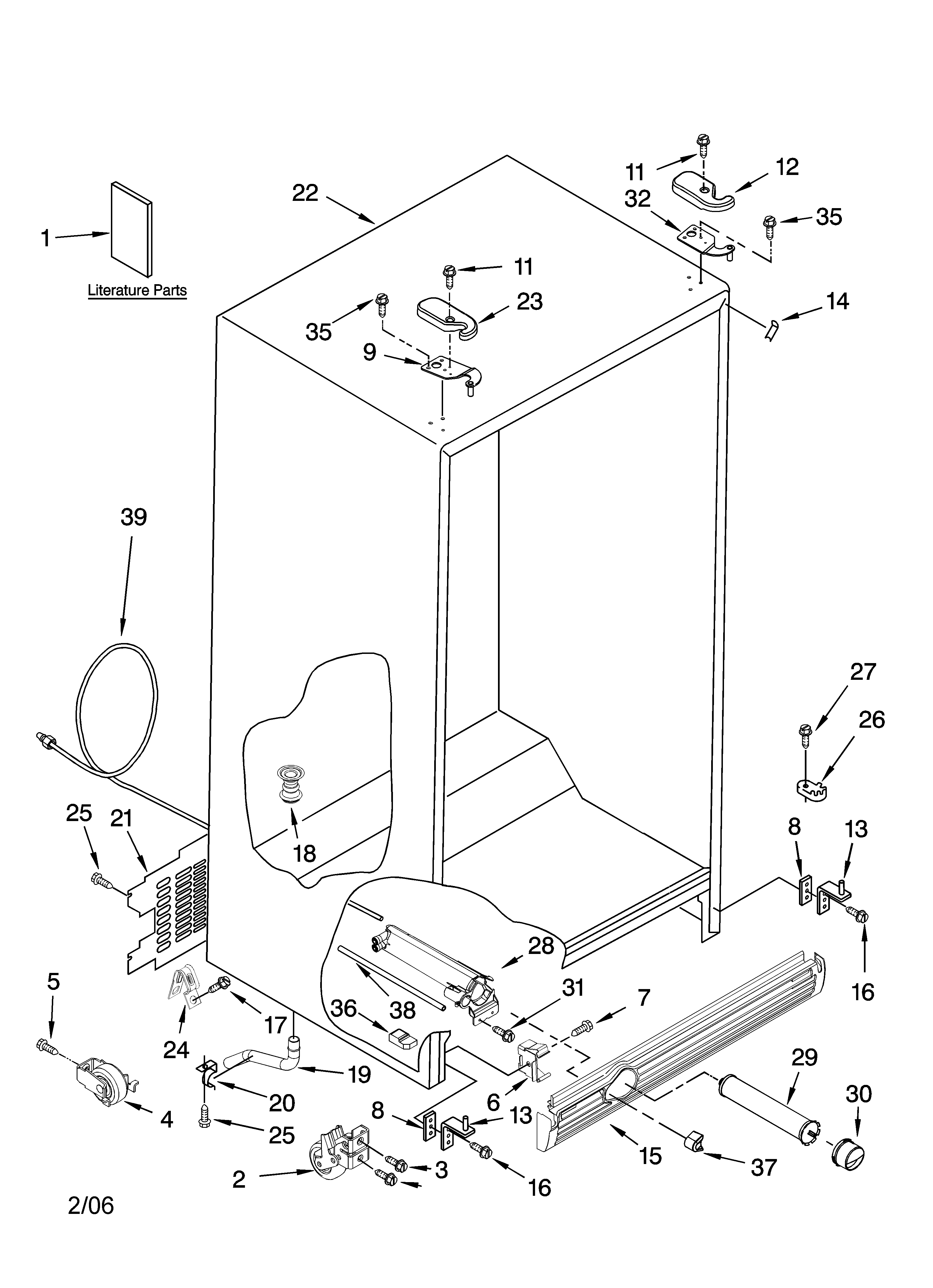 Kenmore 10656176501 cabinet parts diagram