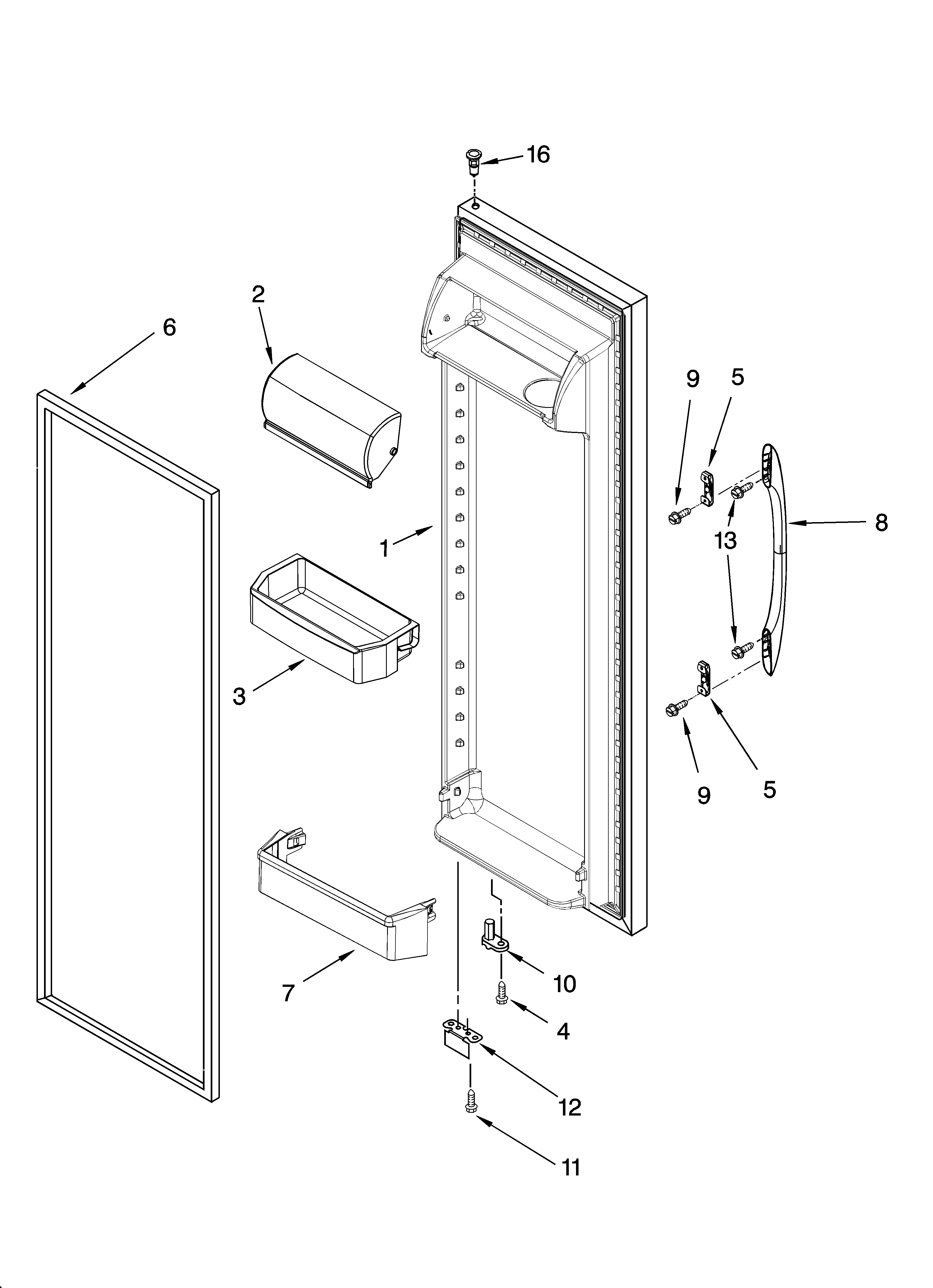 Kenmore 10656236401 refrigerator door parts diagram