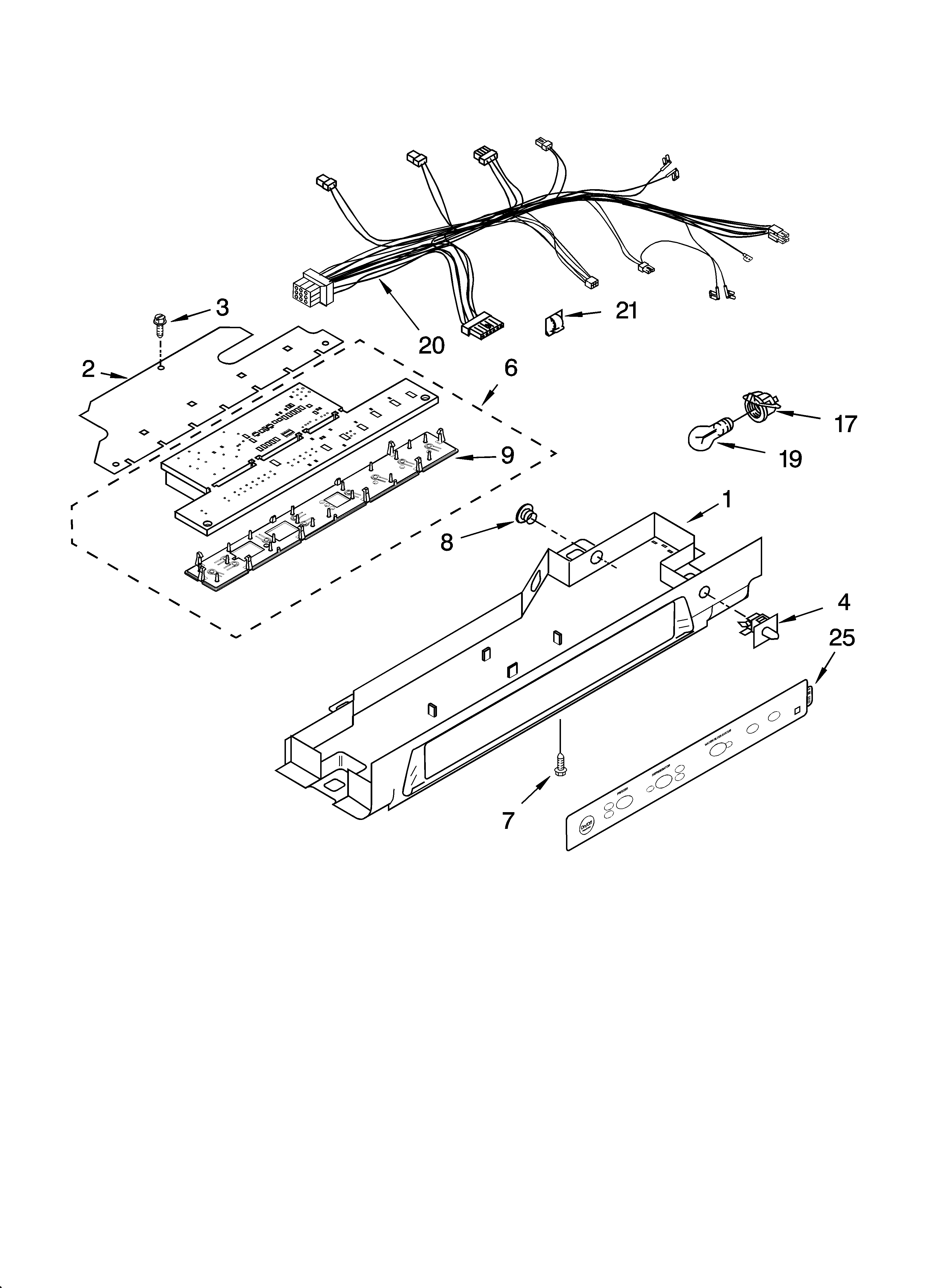 Kenmore 10656236401 control parts diagram