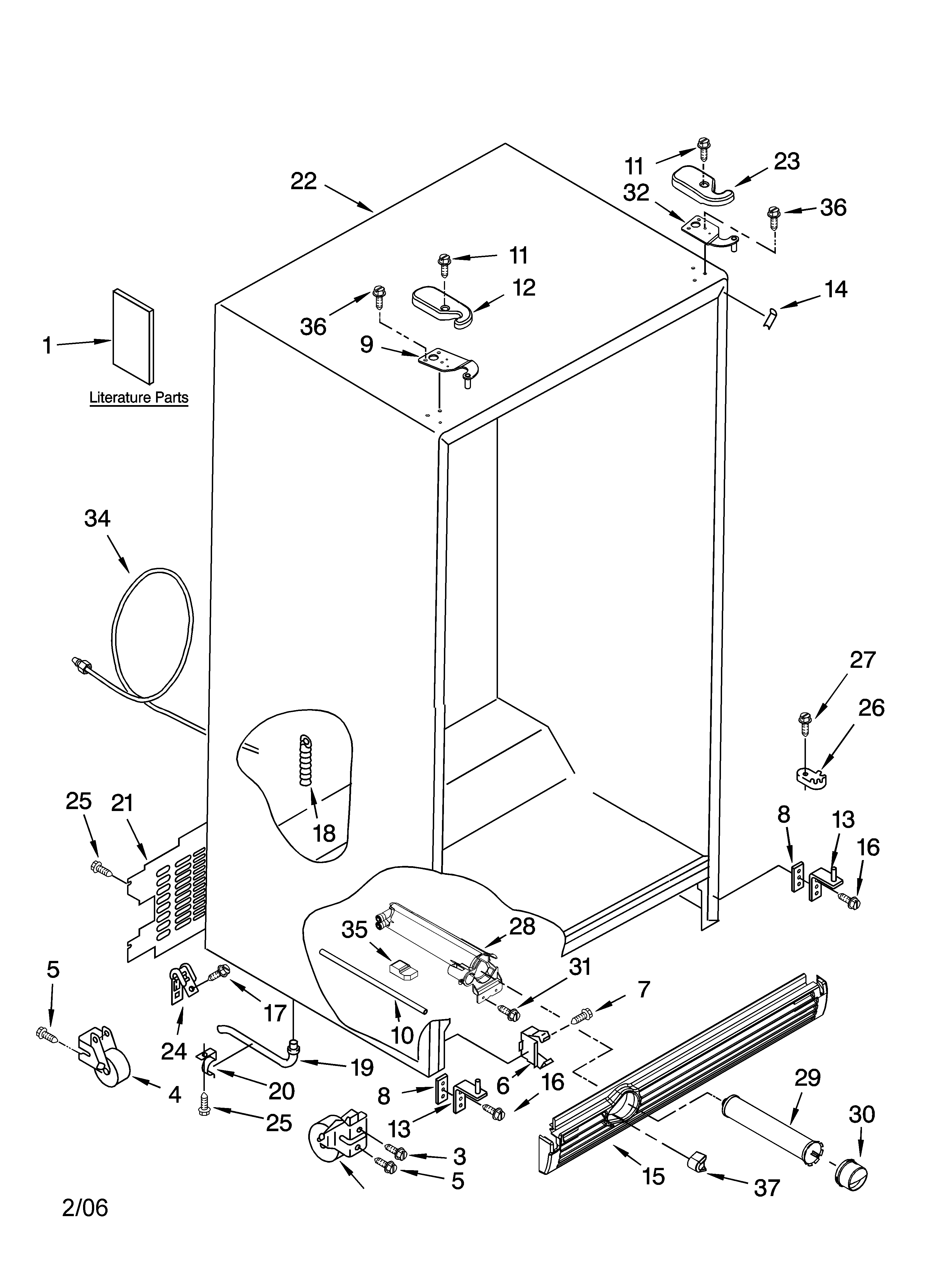 Kenmore 10656839600 cabinet parts diagram
