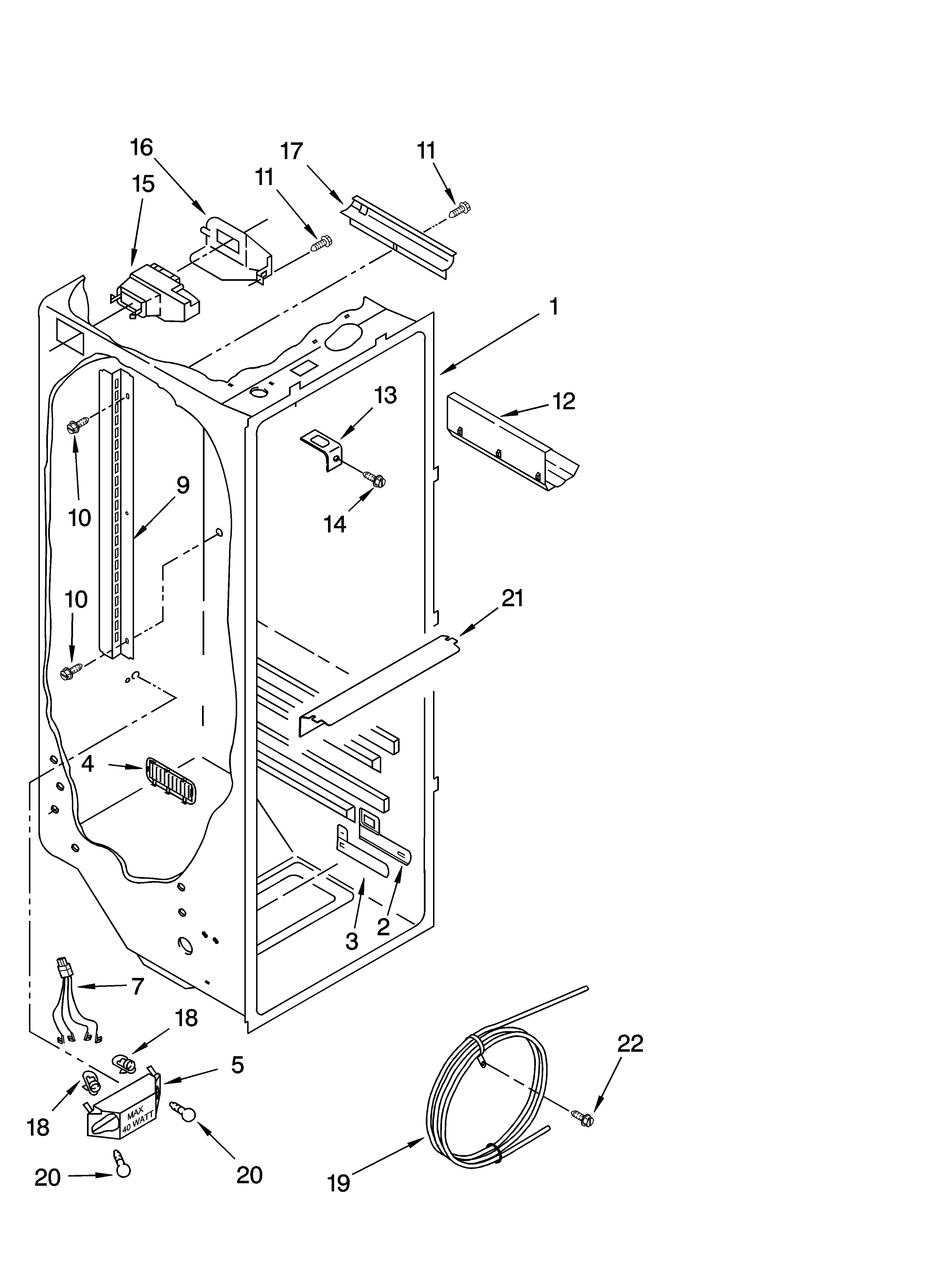Kenmore 10656839600 refrigerator liner parts diagram
