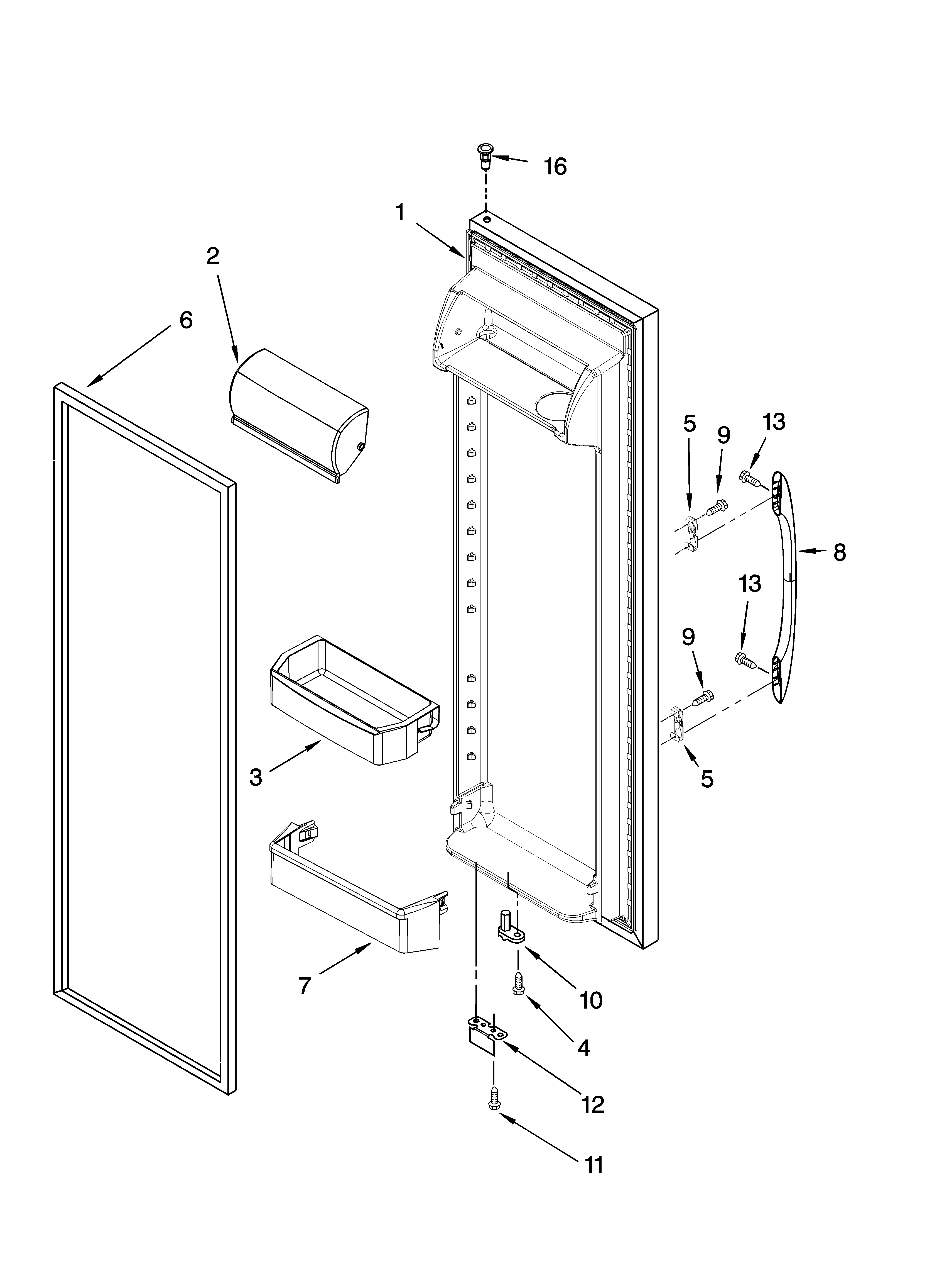 Kenmore 10656839600 refrigerator door parts diagram