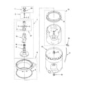 Kenmore 11026422503 agitator, basket and tub parts diagram