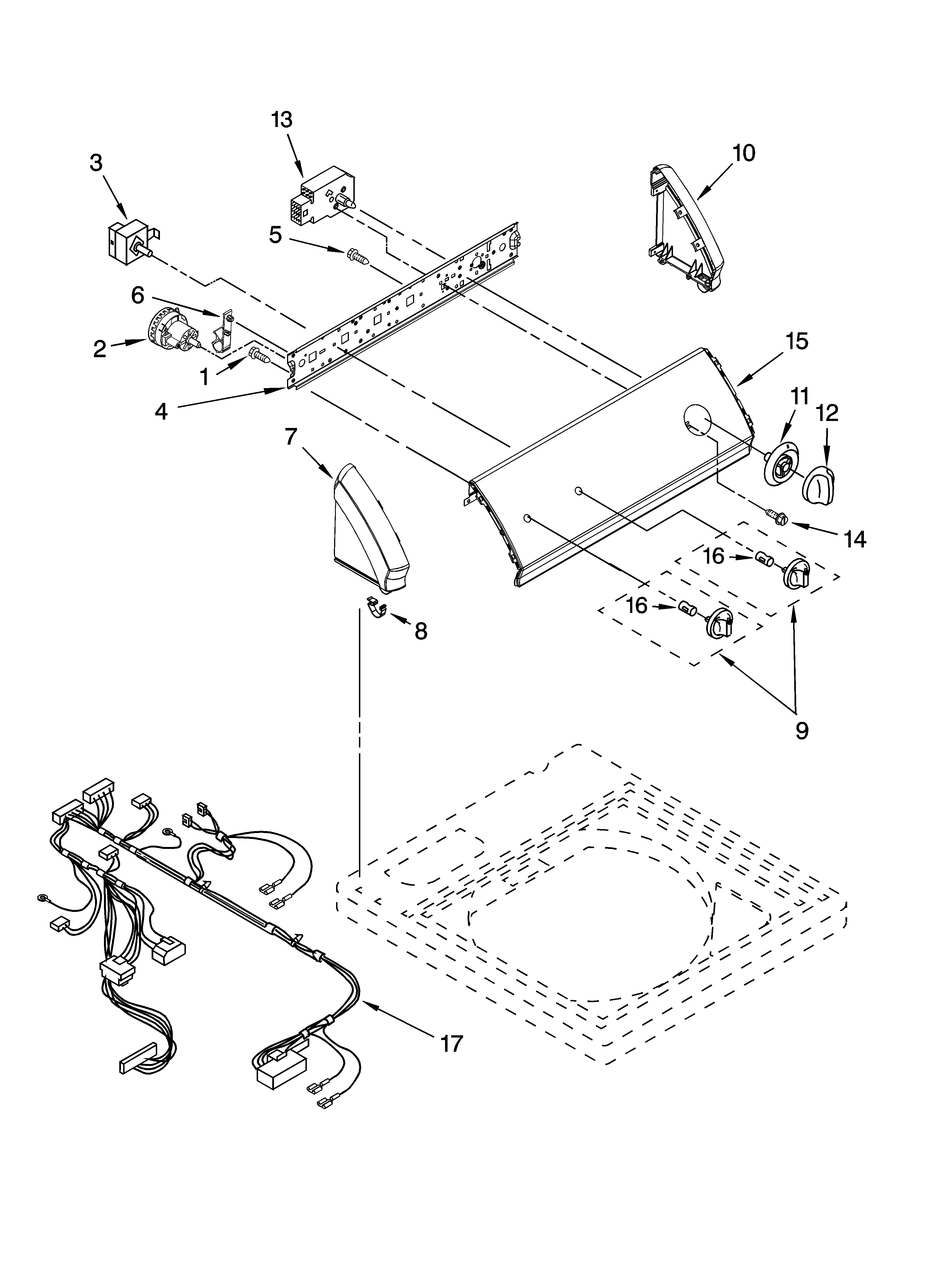 Kenmore 11026642503 control panel parts diagram