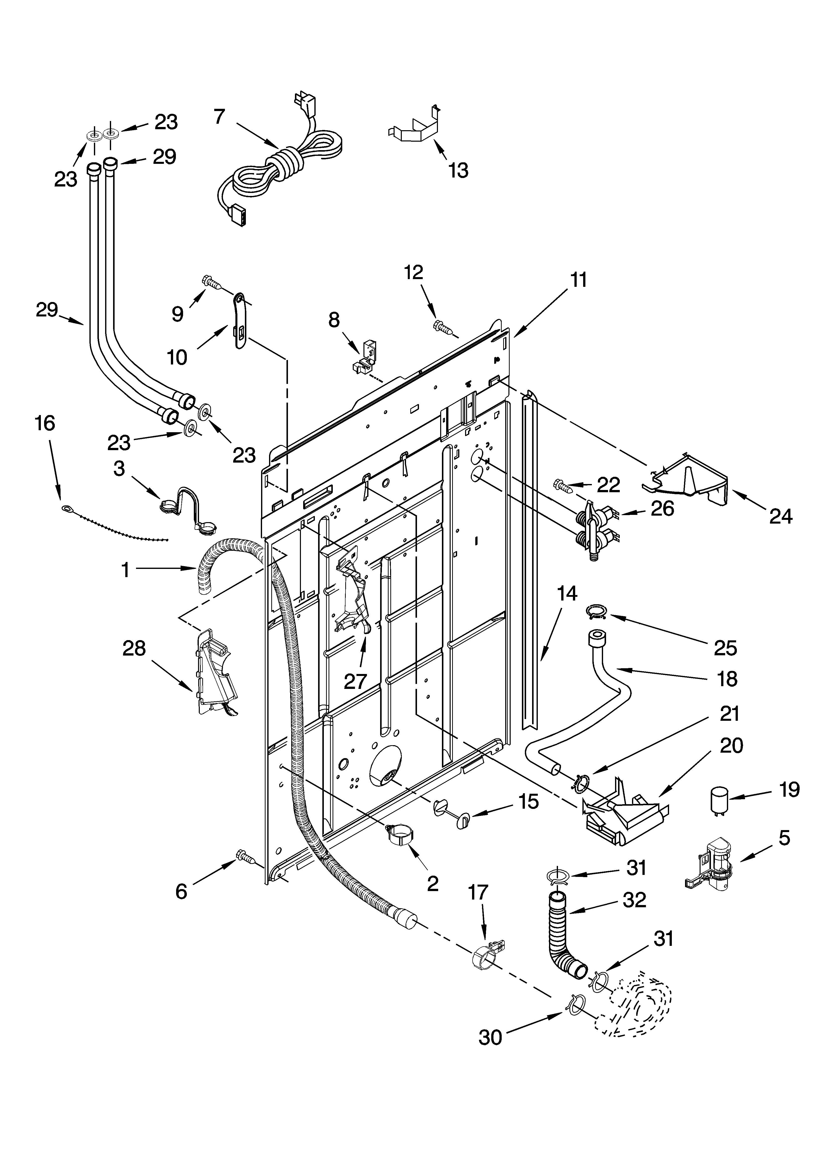 Kenmore 11026642503 rear panel parts diagram