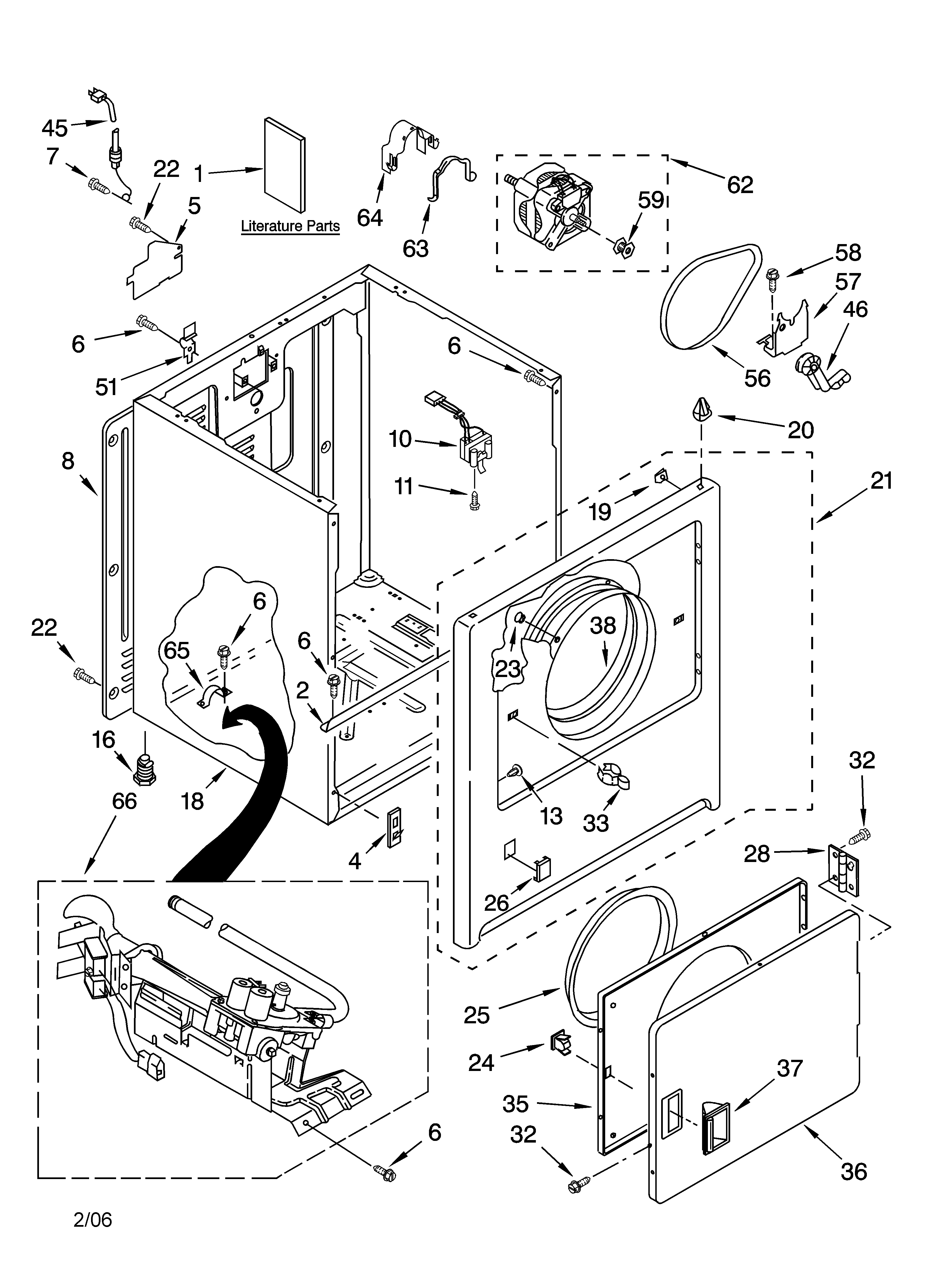 Kenmore 11076522501 cabinet parts diagram