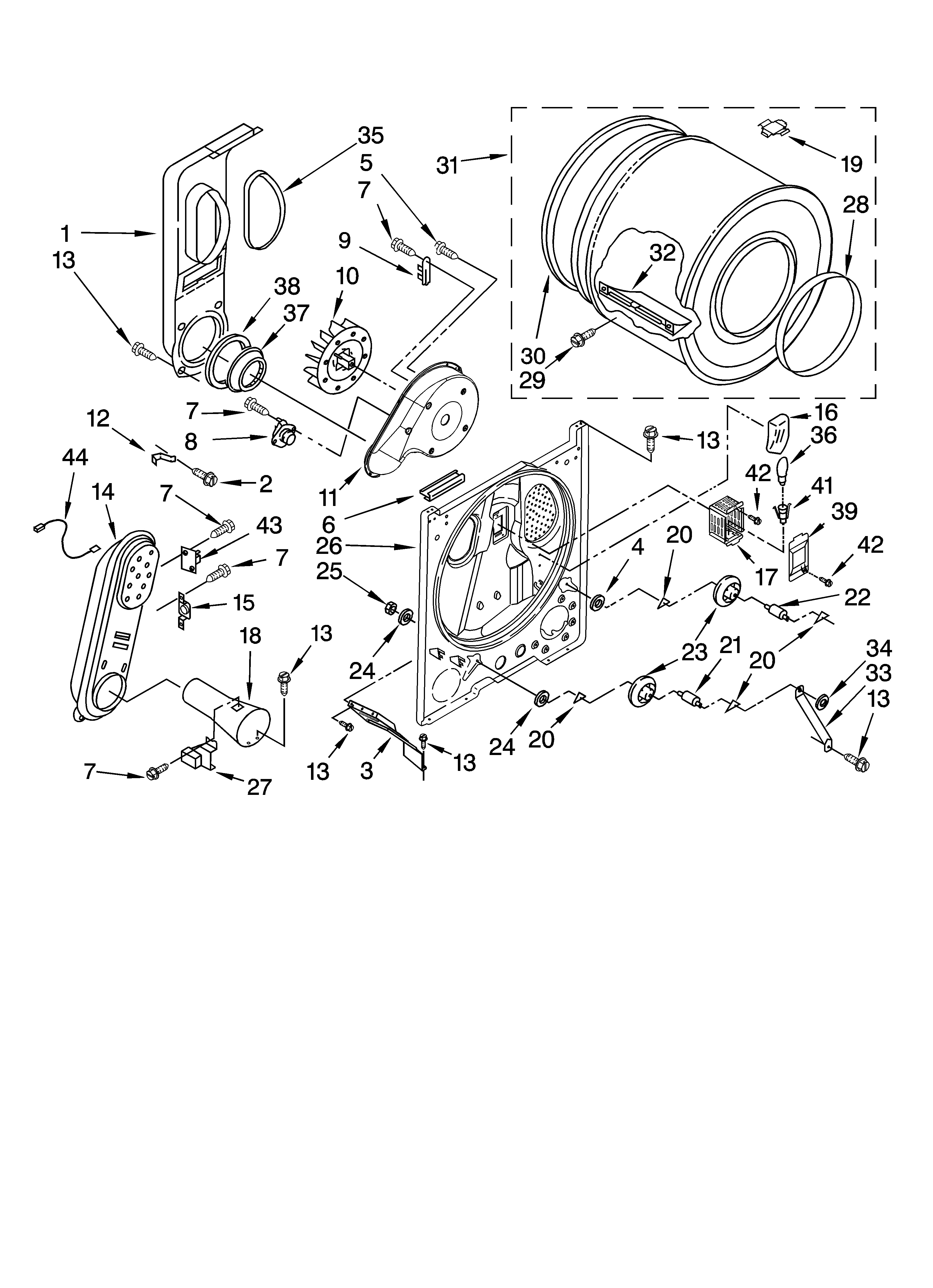 Kenmore 11076872501 bulkhead parts, optional parts (not included) diagram