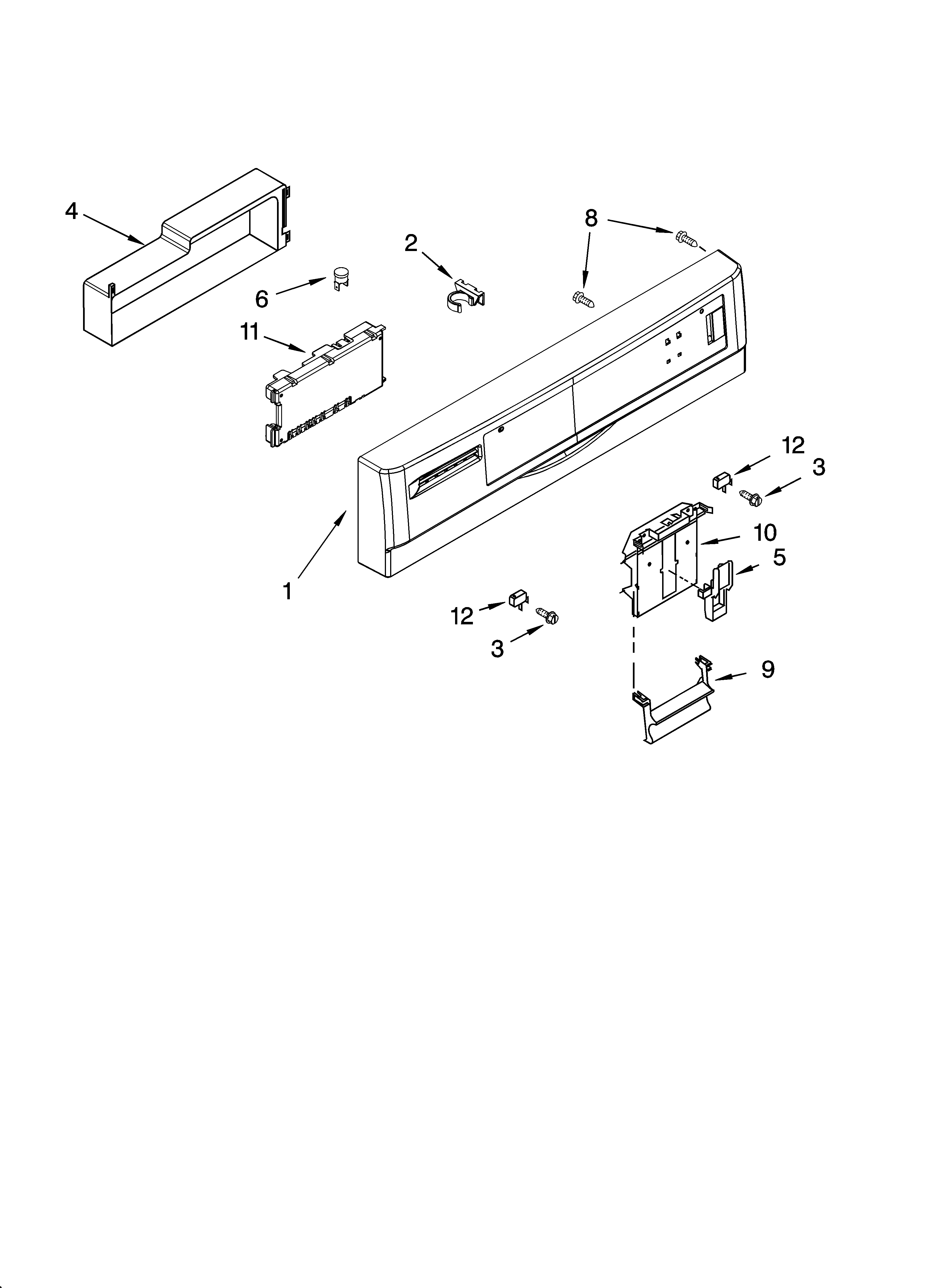 Kenmore 66517019403 control panel parts diagram