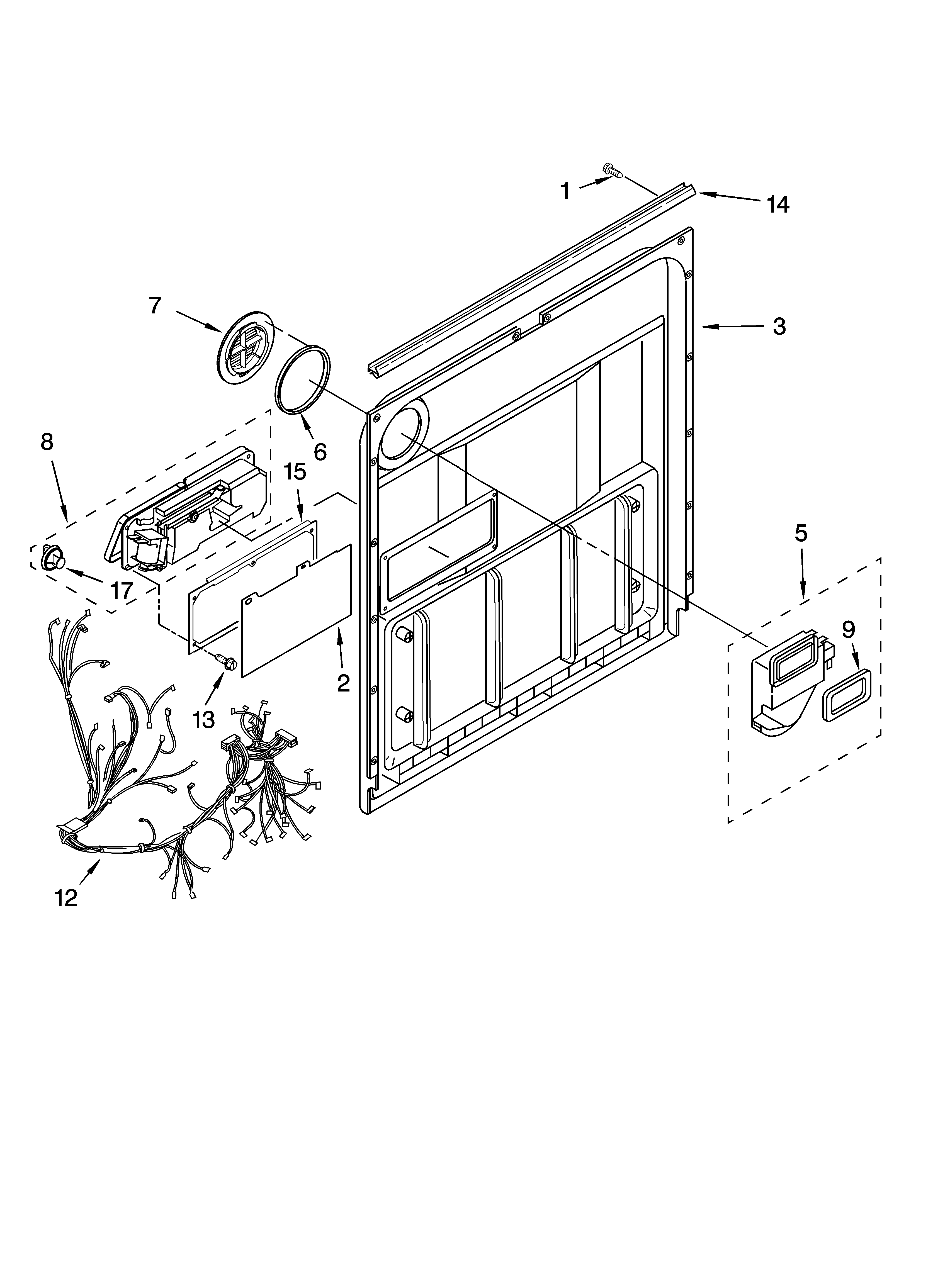Kenmore 66517019403 door and latch parts diagram