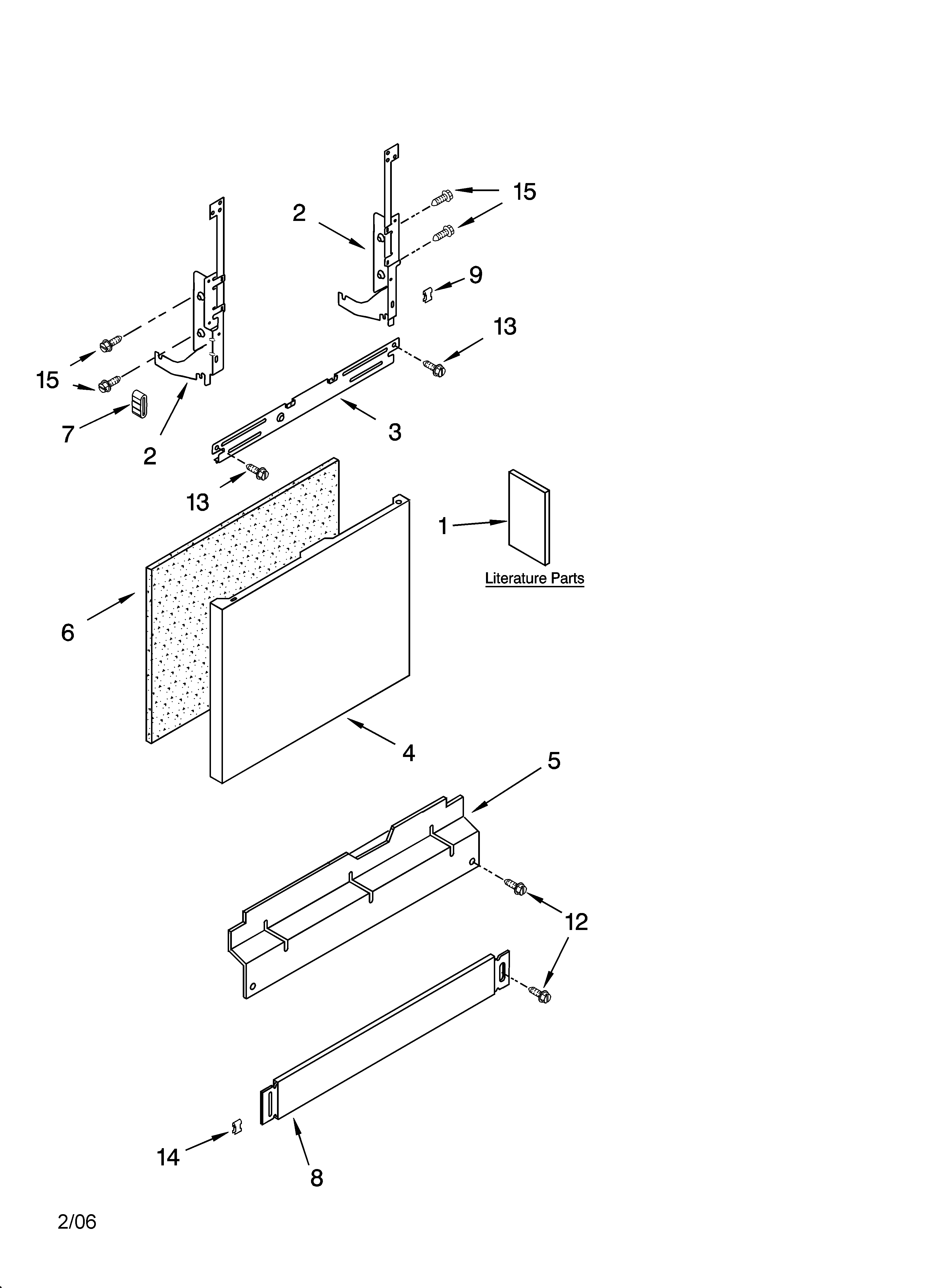 Kenmore 66516022403 door and panel parts diagram