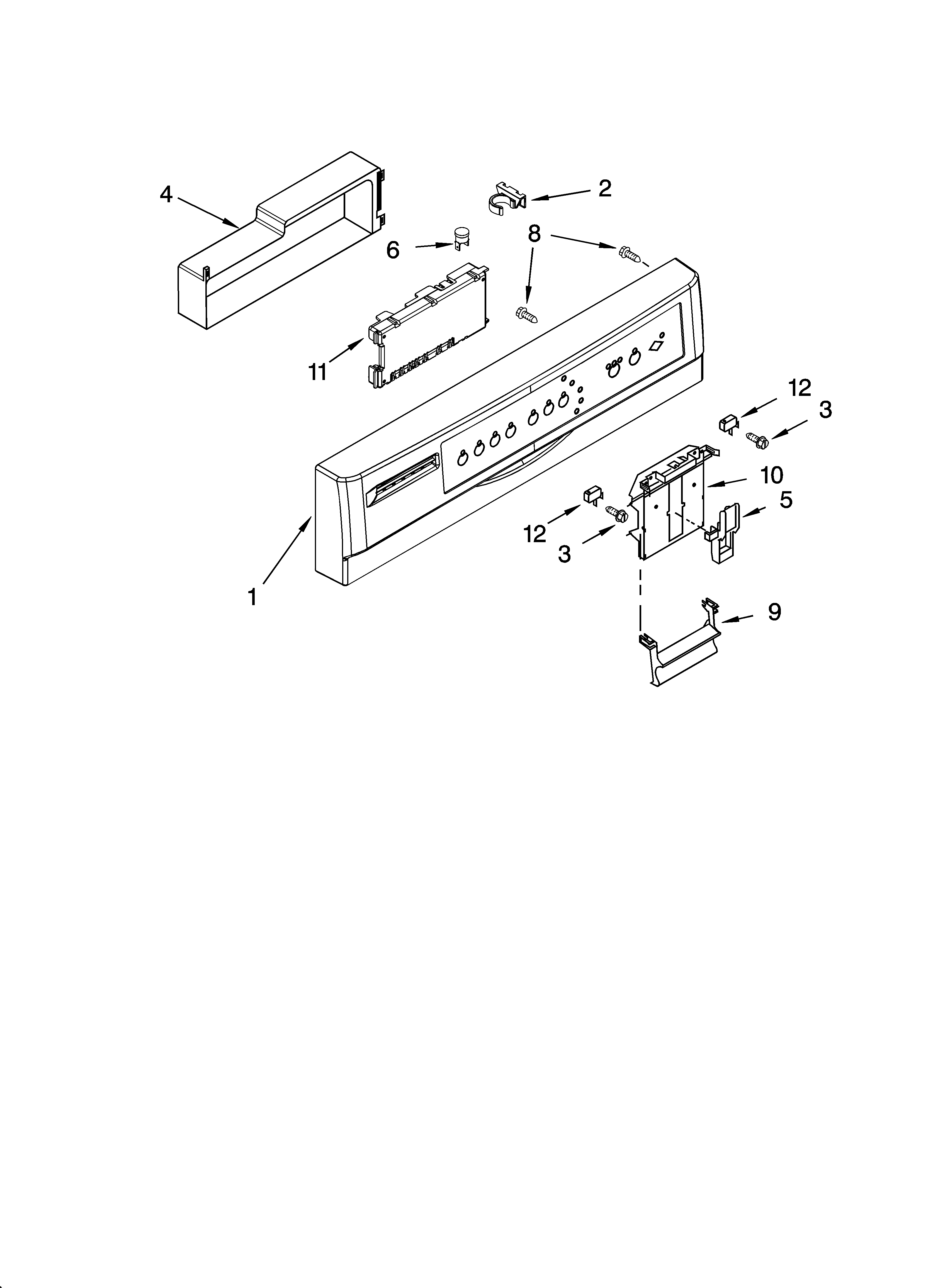 Kenmore 66516022403 control panel parts diagram