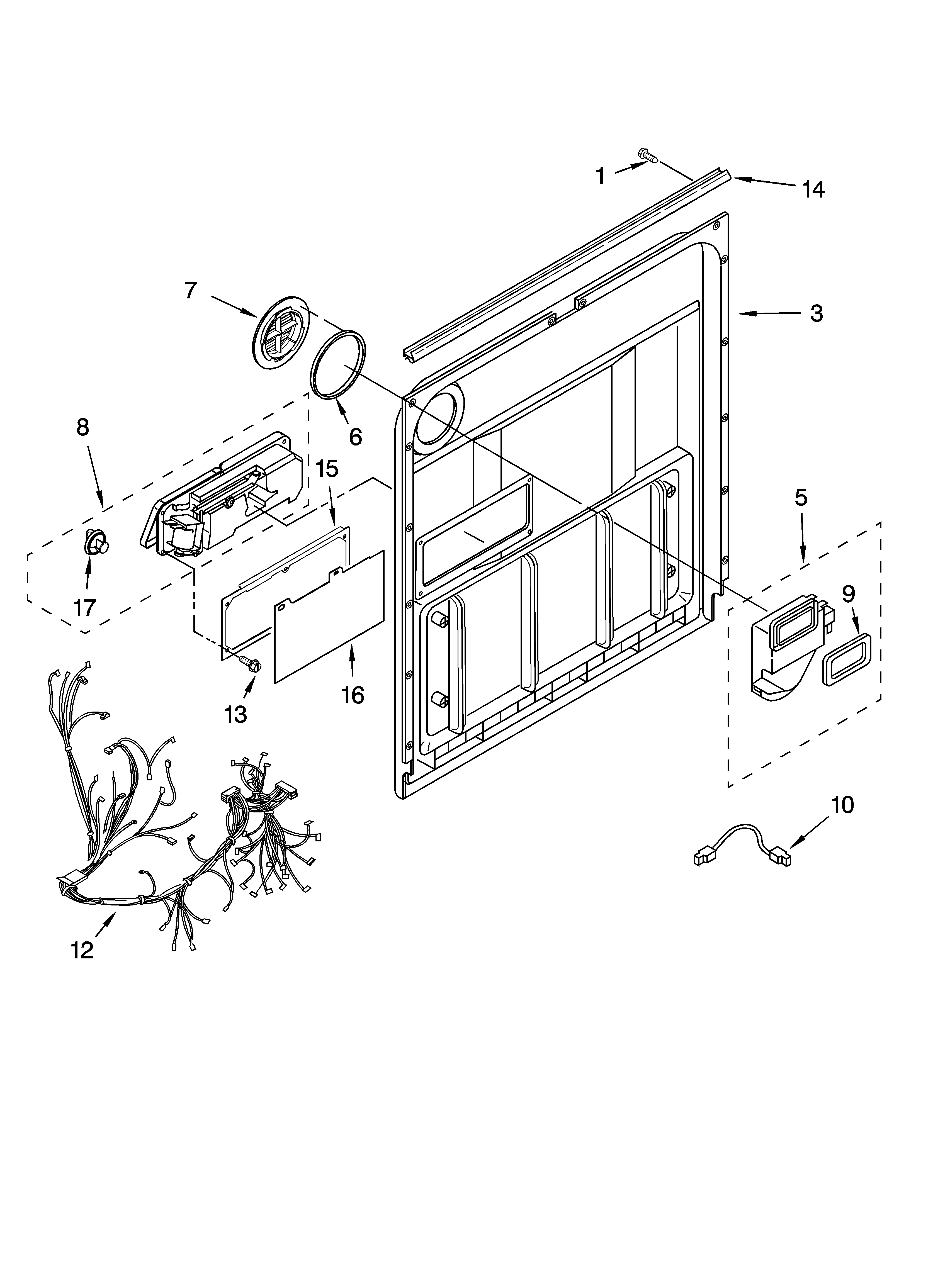 Kenmore 66516022403 door and latch parts diagram