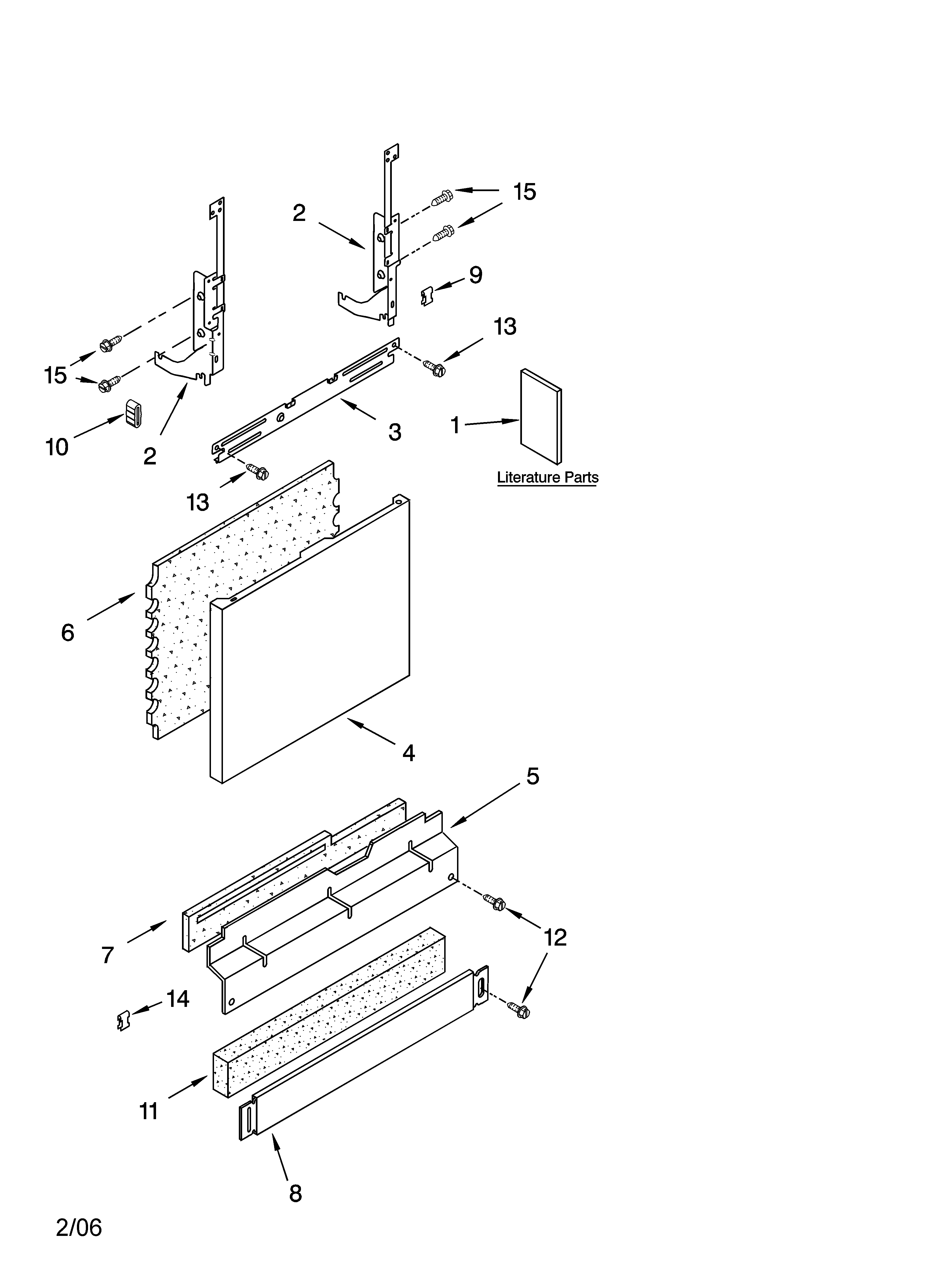 Kenmore 66517033403 door and panel parts diagram