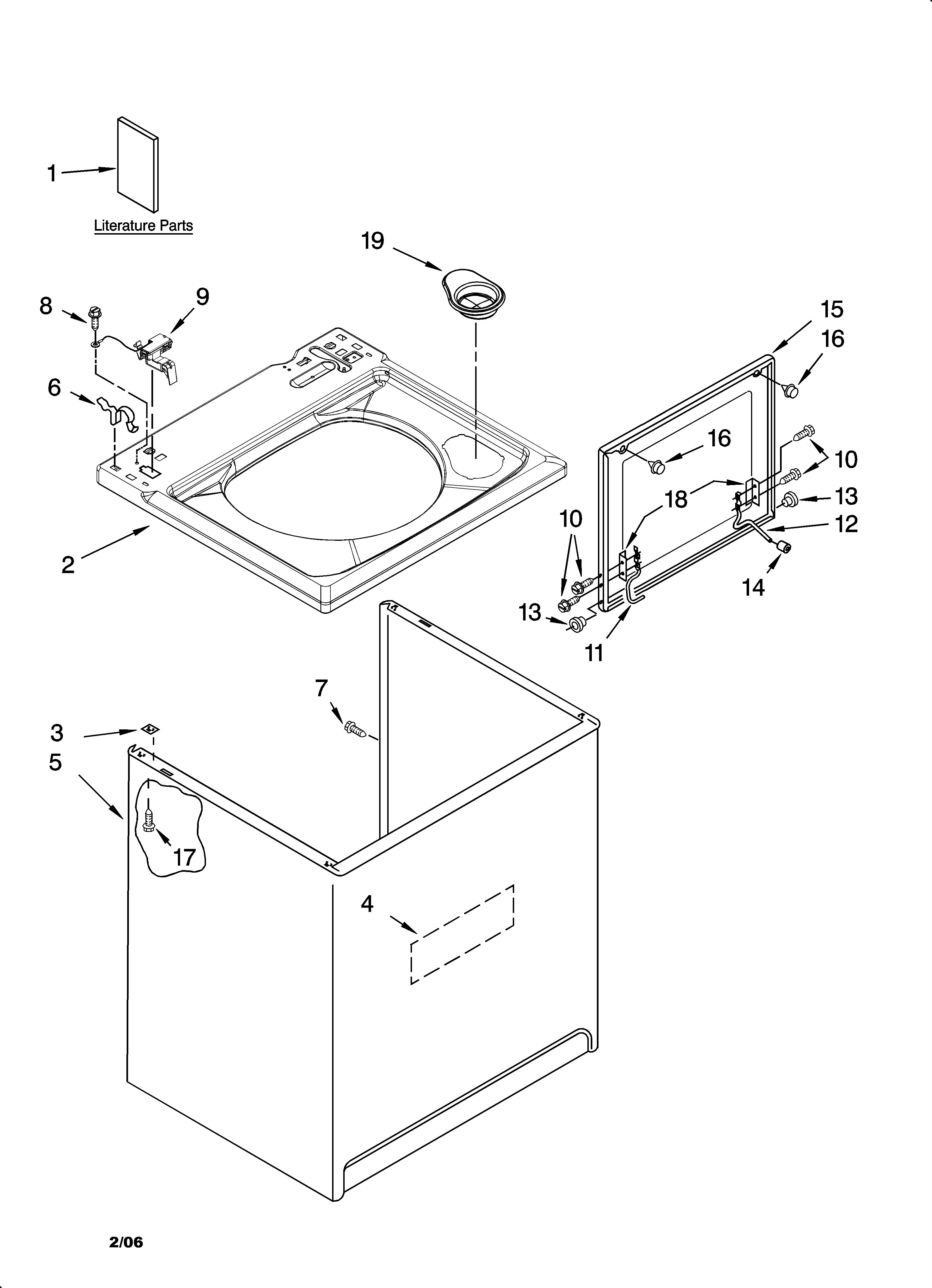 Kenmore Elite 11016964503 top and cabinet parts diagram