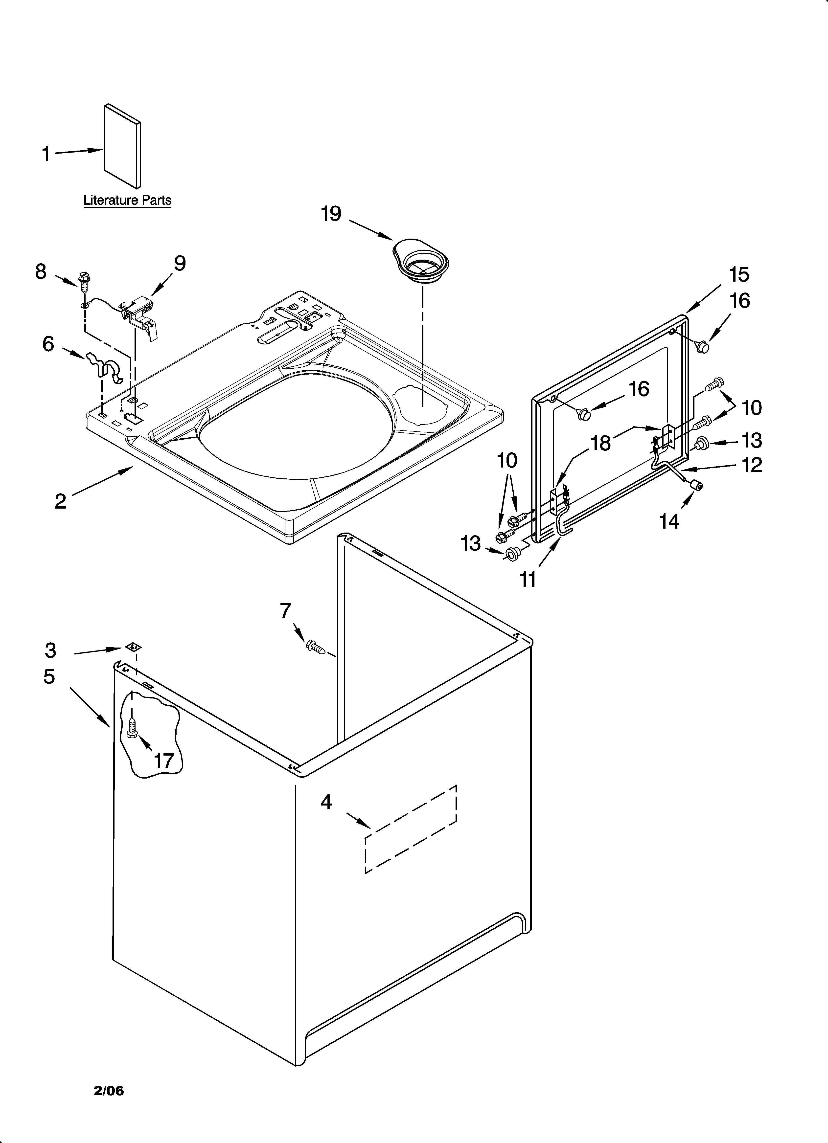 Kenmore Elite 11026924503 top and cabinet parts diagram