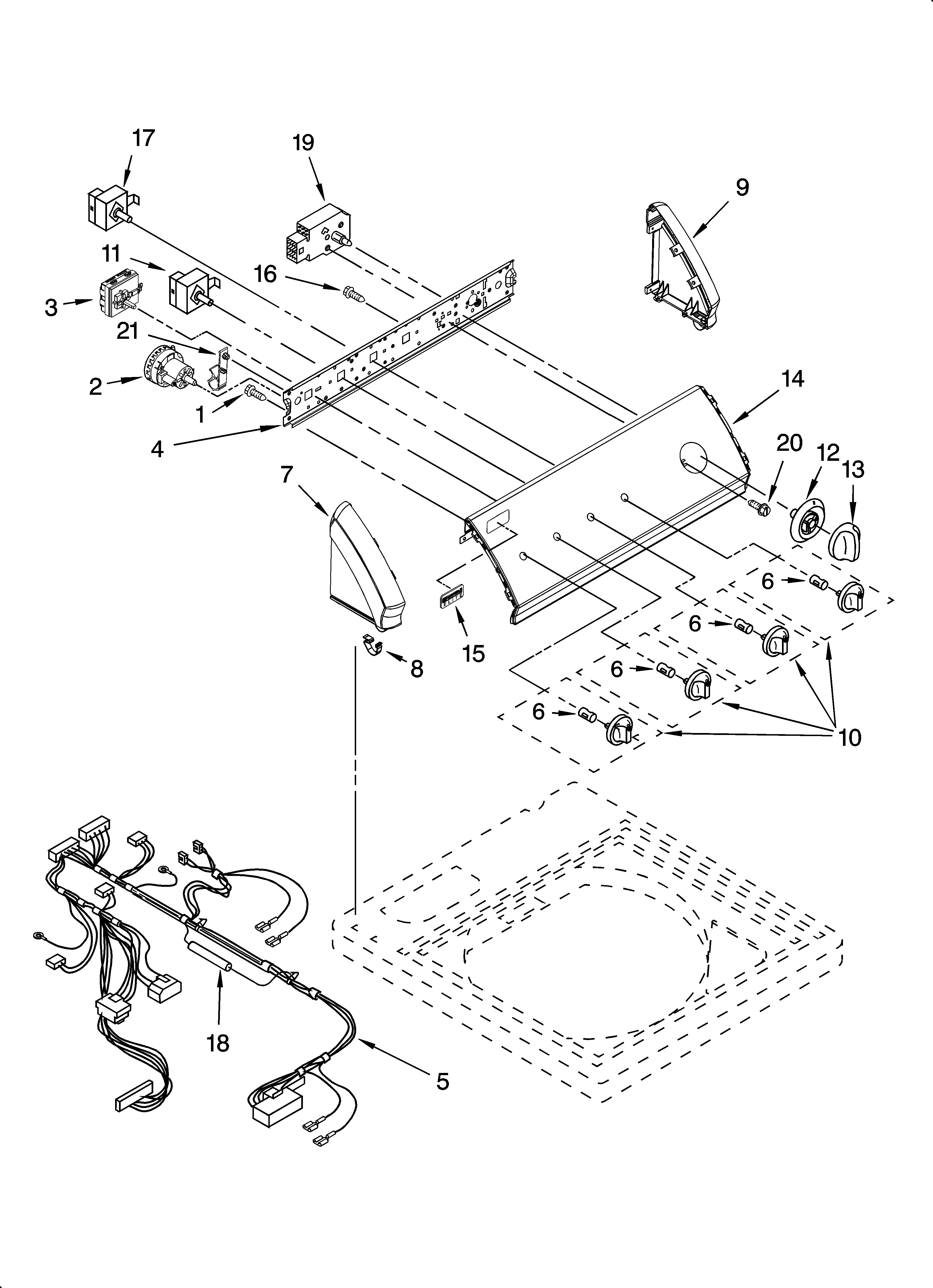 Kenmore Elite 11026924503 control panel parts diagram