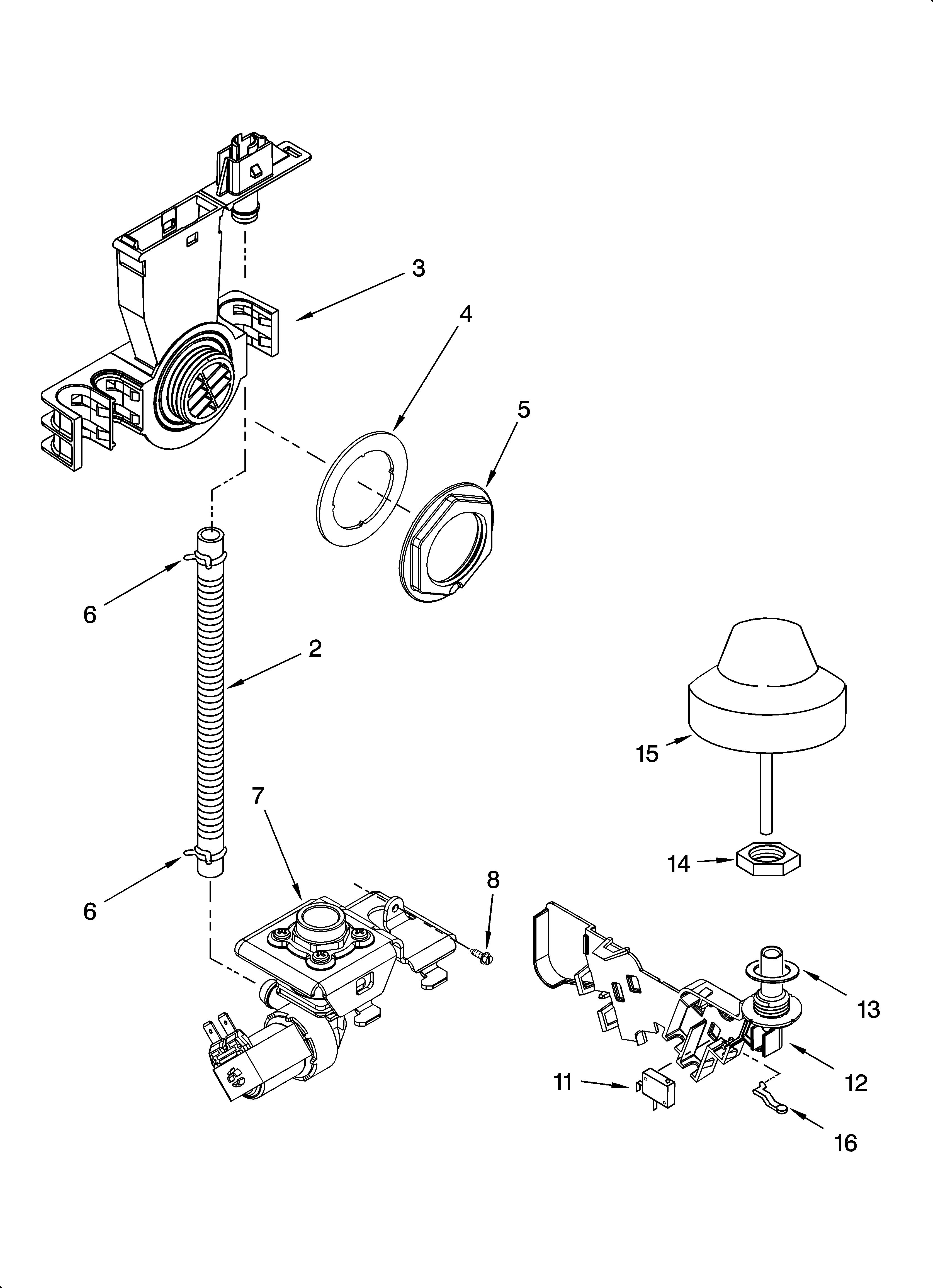 Kenmore Elite 66576962K600 fill and overfill parts diagram