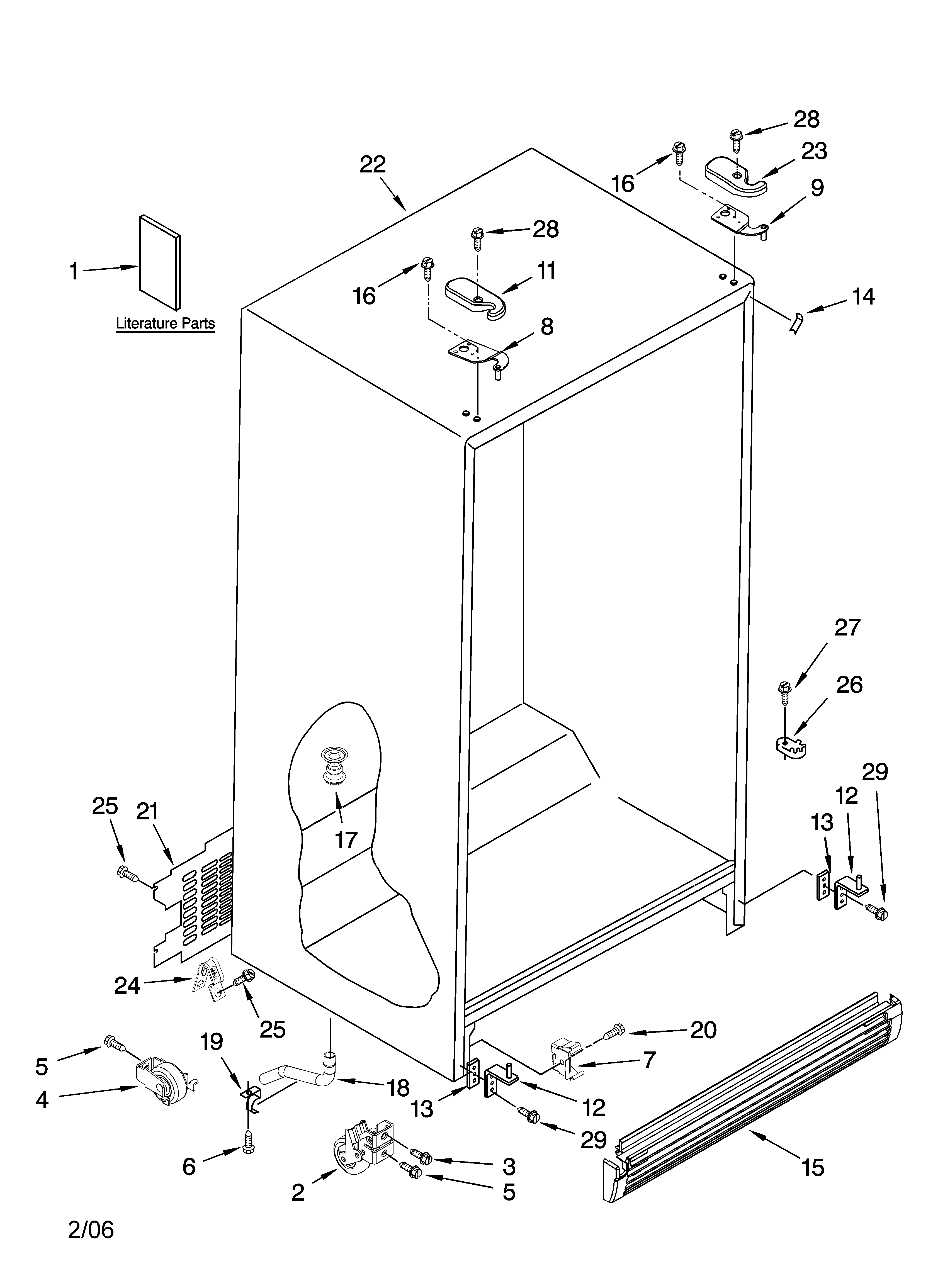 Kenmore 10644269600 cabinet parts diagram
