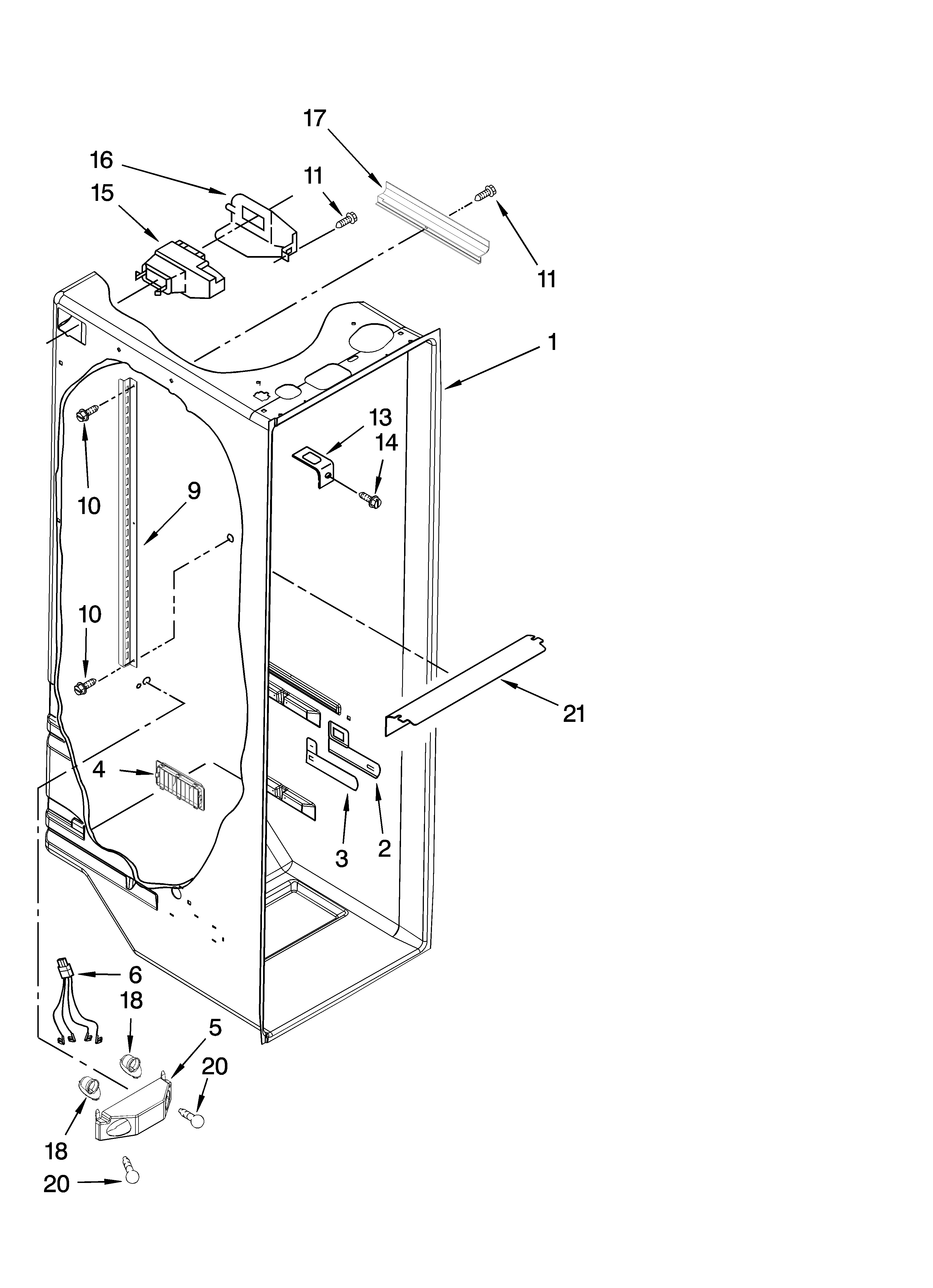 Kenmore 10644269600 refrigerator liner parts diagram