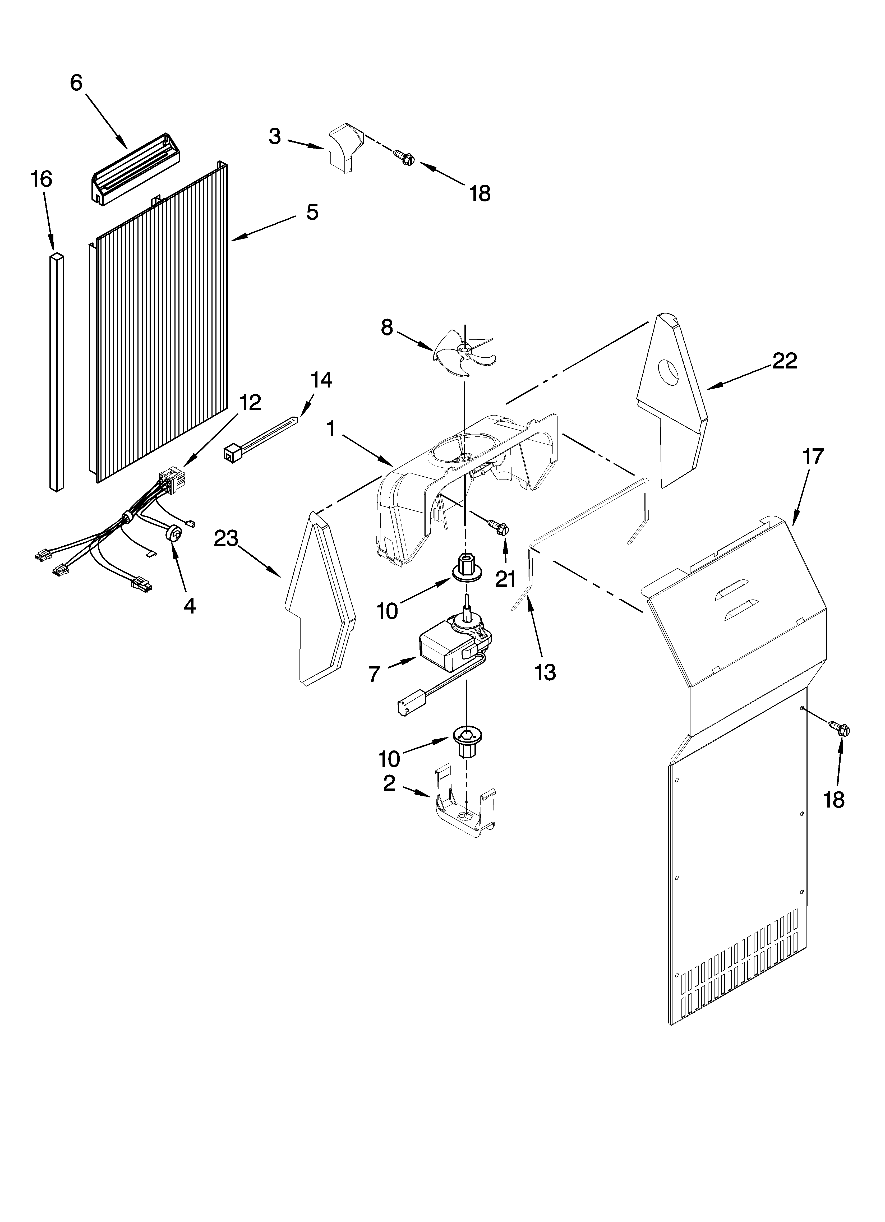Kenmore 10644269600 air flow parts diagram