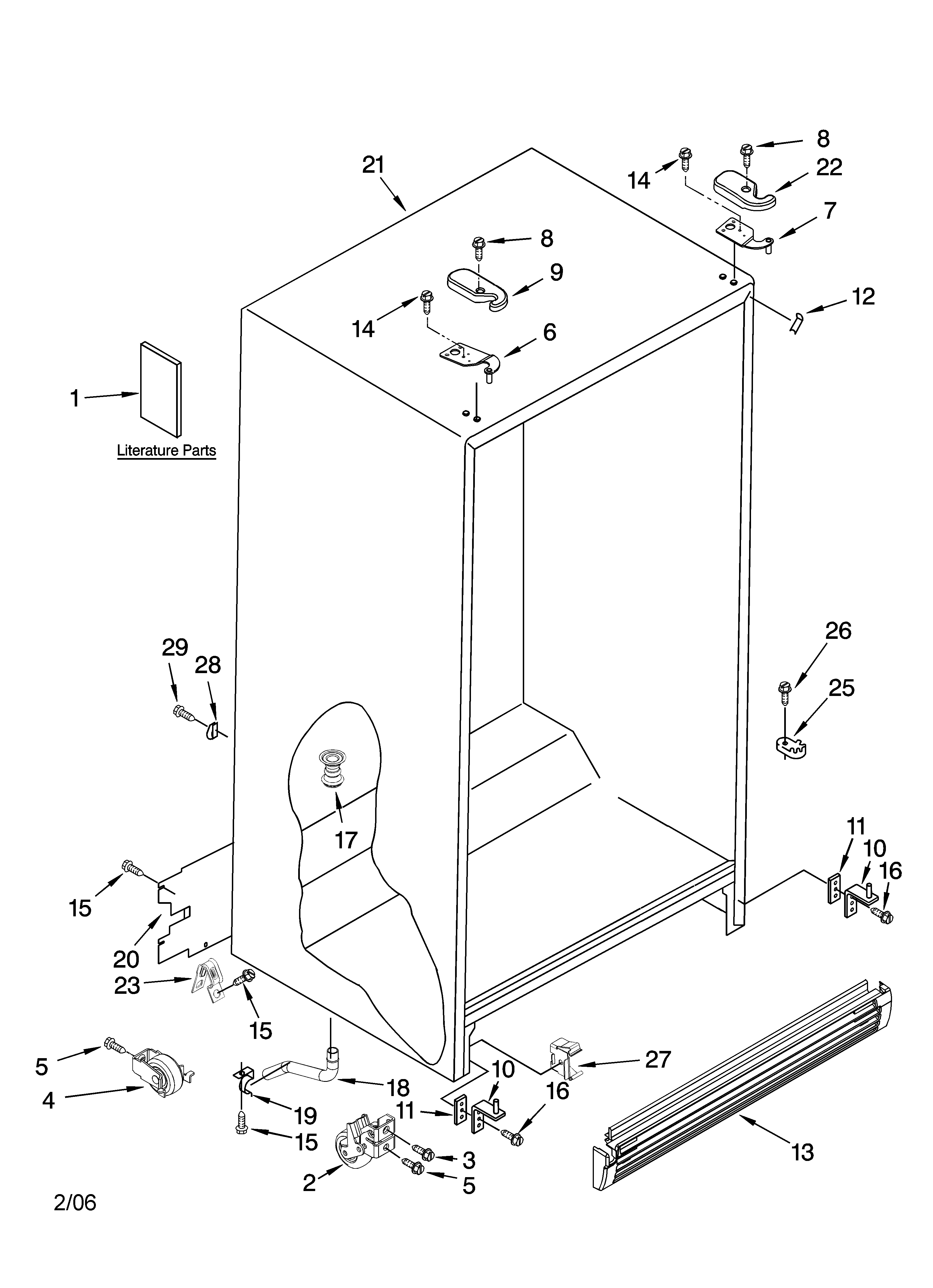 Kenmore 10644564600 cabinet parts diagram