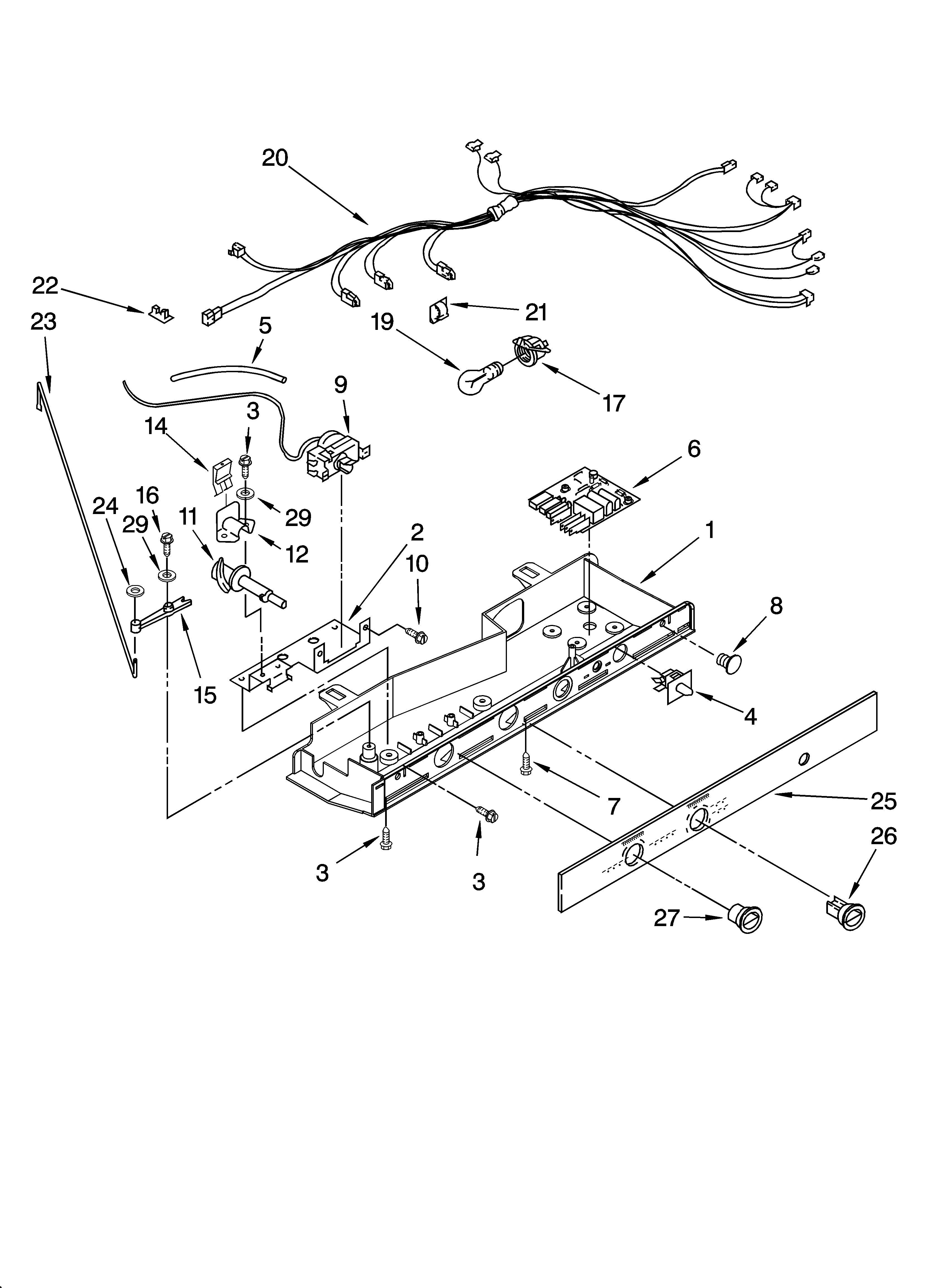 Kenmore 10657202600 control parts diagram