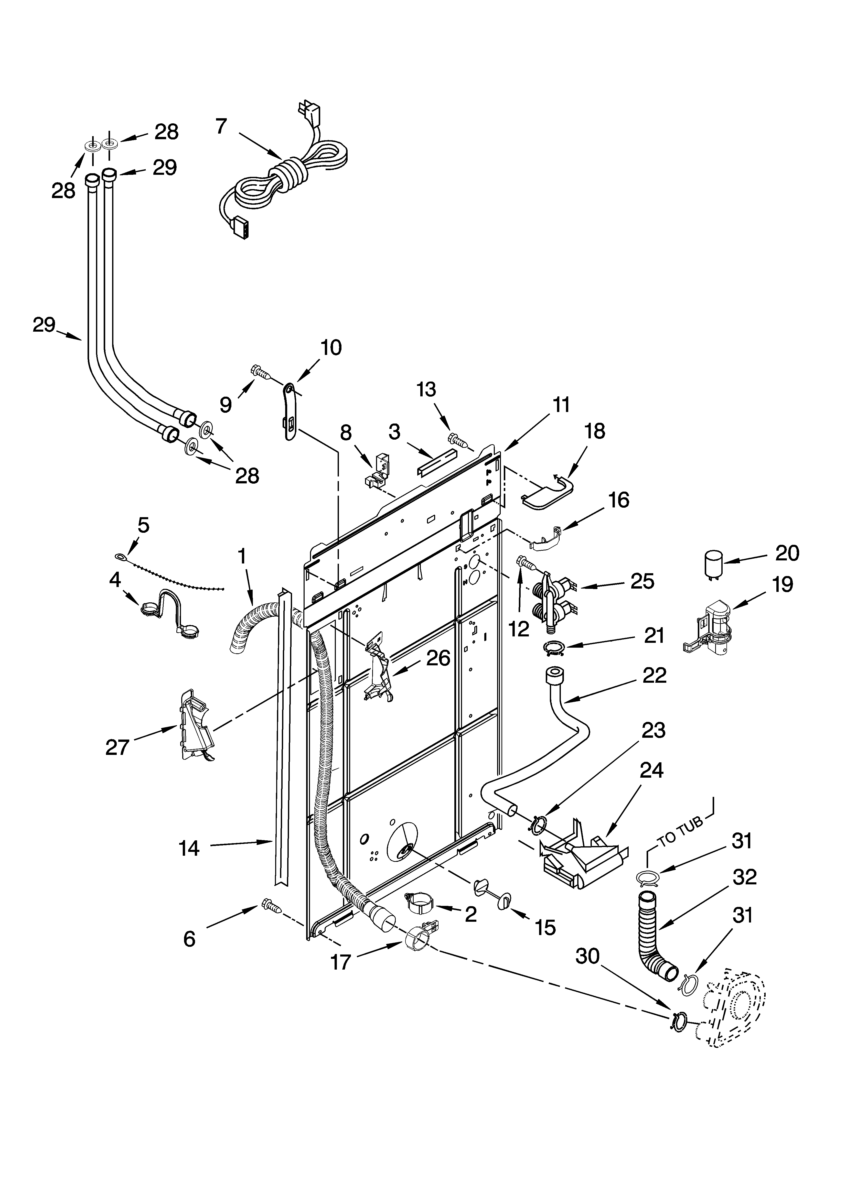Kenmore 11016212503 rear panel parts diagram