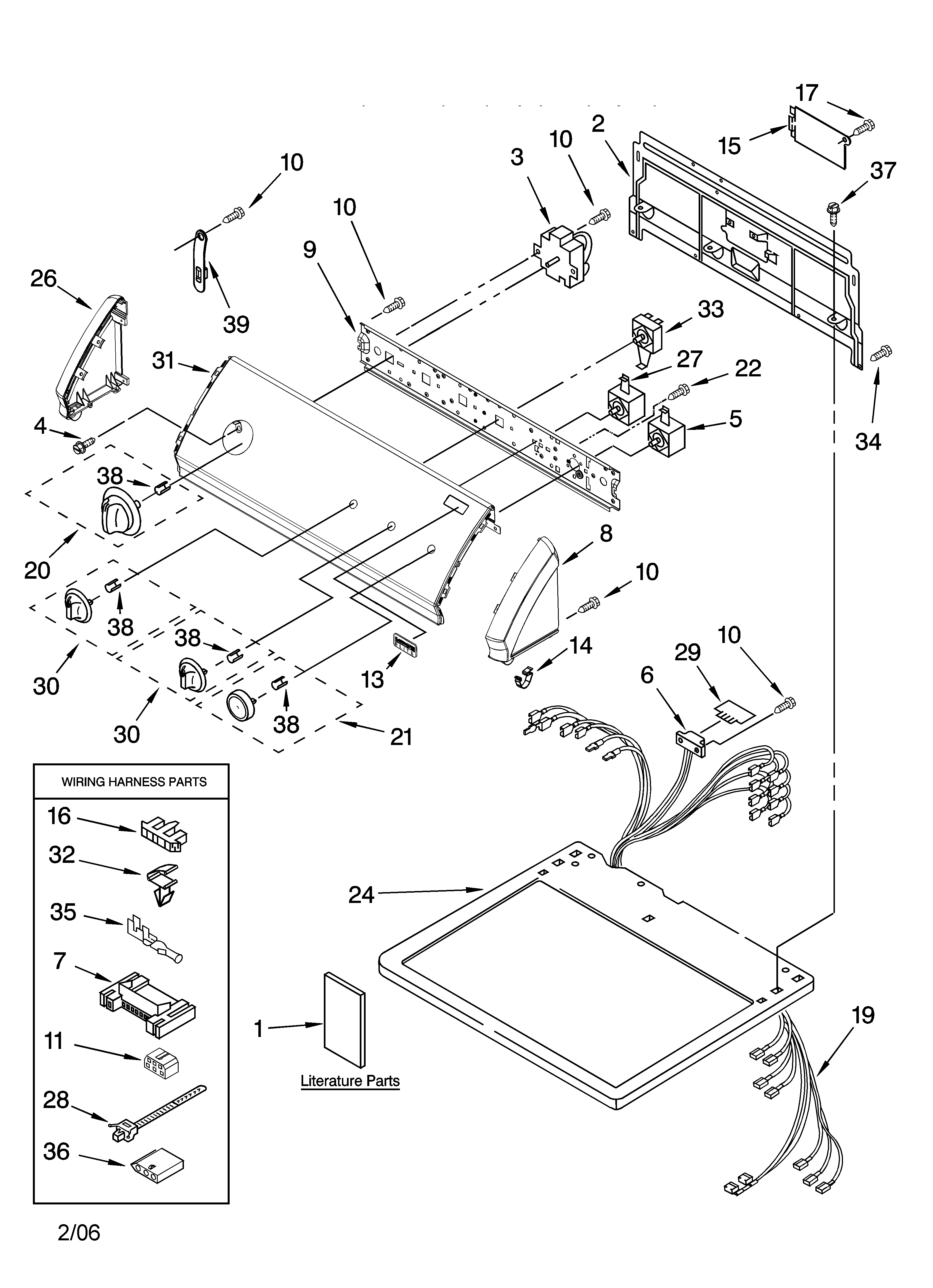 Kenmore Elite 11066924501 top and console parts diagram
