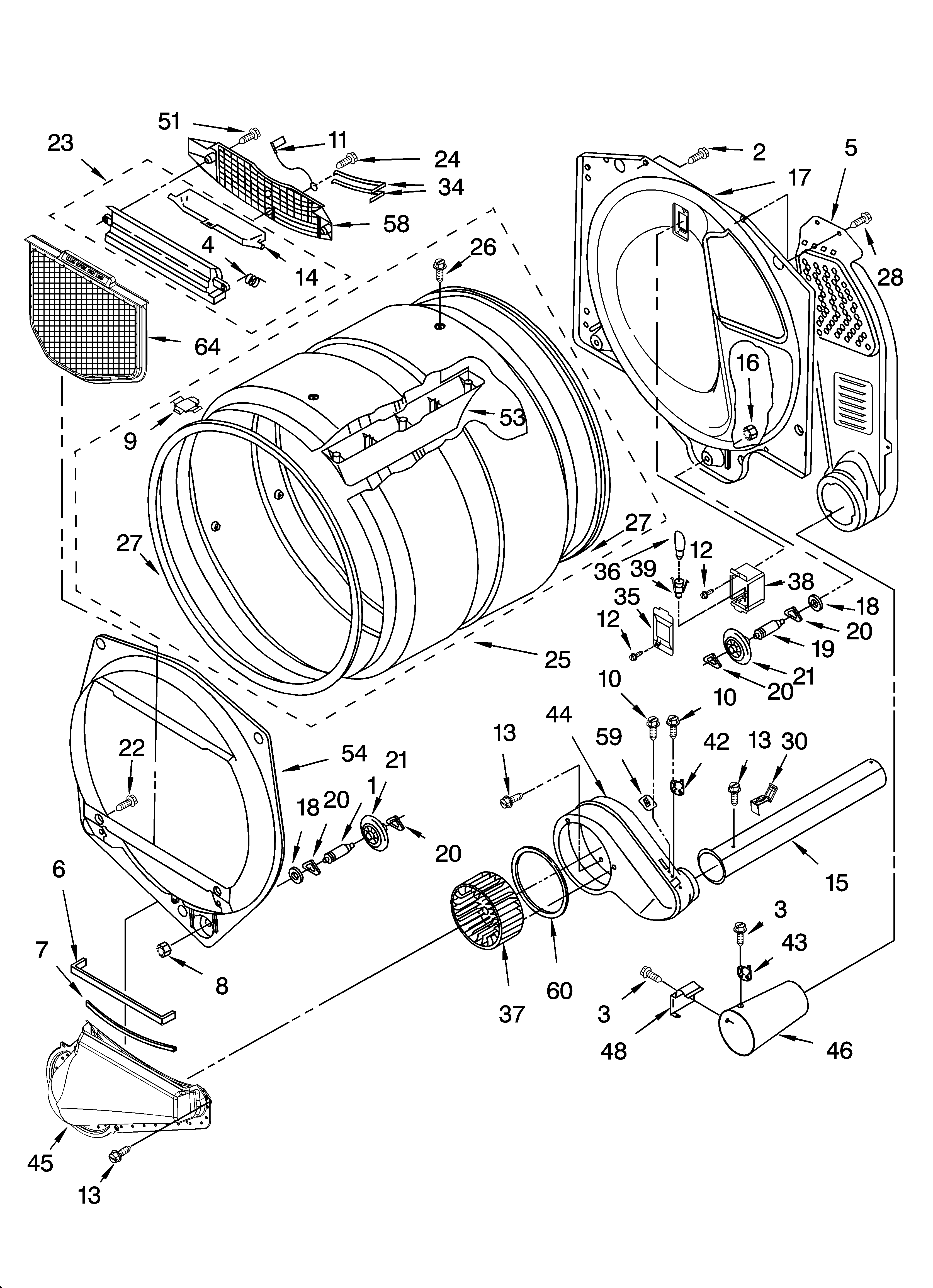 Kenmore Elite 11076944502 bulkhead parts diagram
