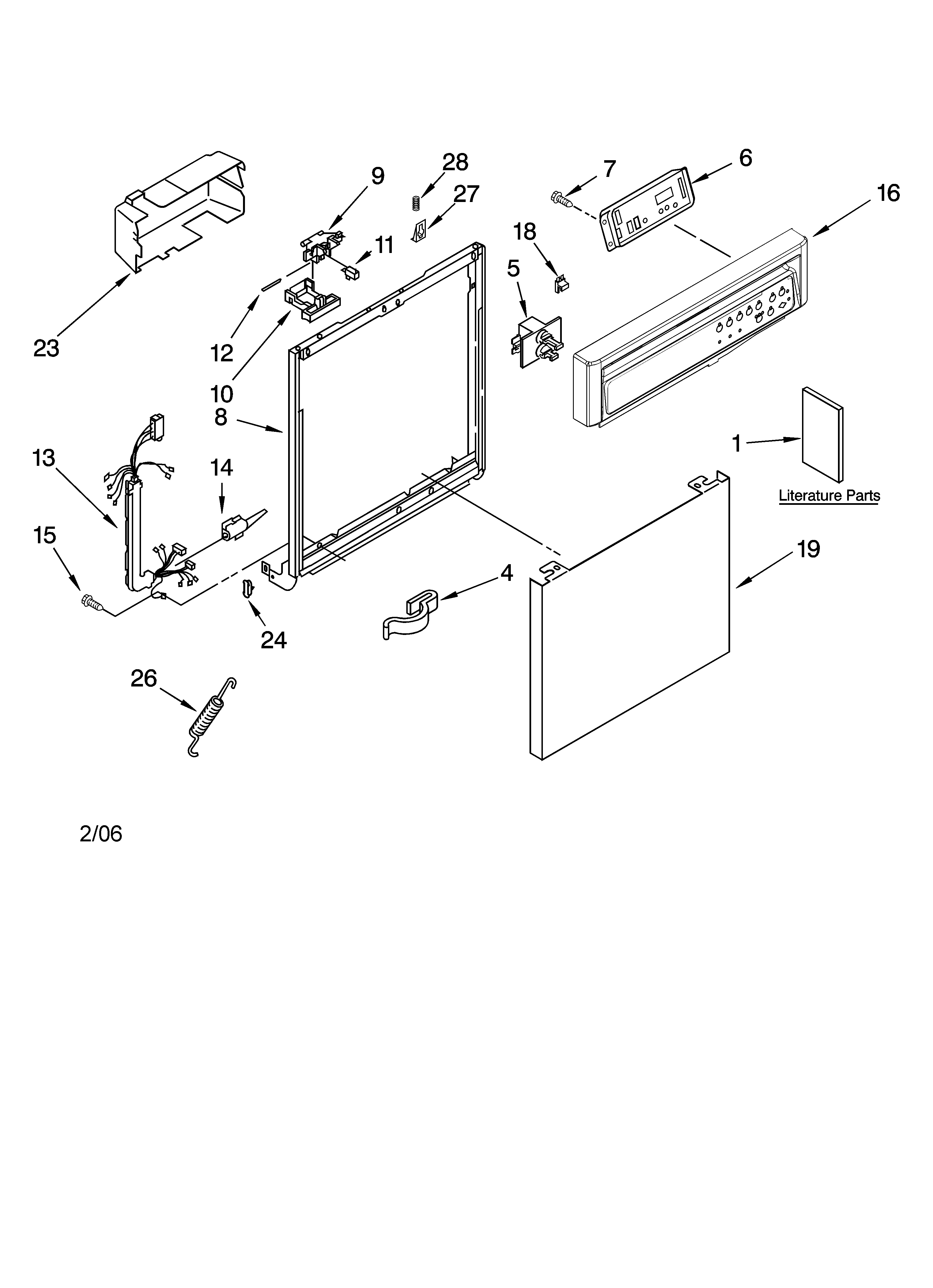 Kenmore 66513492K600 frame and console parts diagram