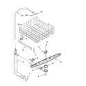 Kenmore 66513492K600 upper dishrack and water feed parts diagram
